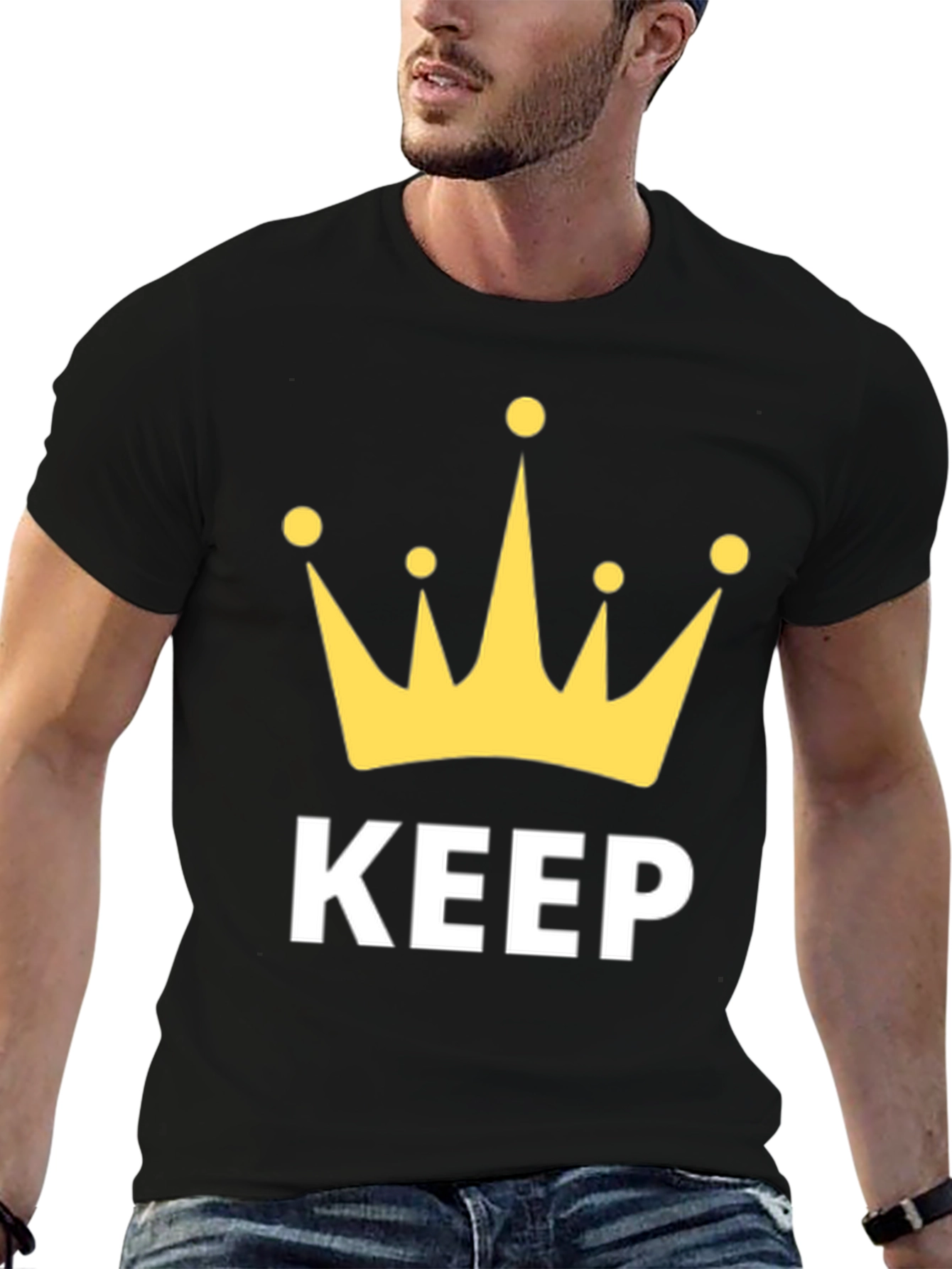 Keep Crowned Mens Black Graphic Tee