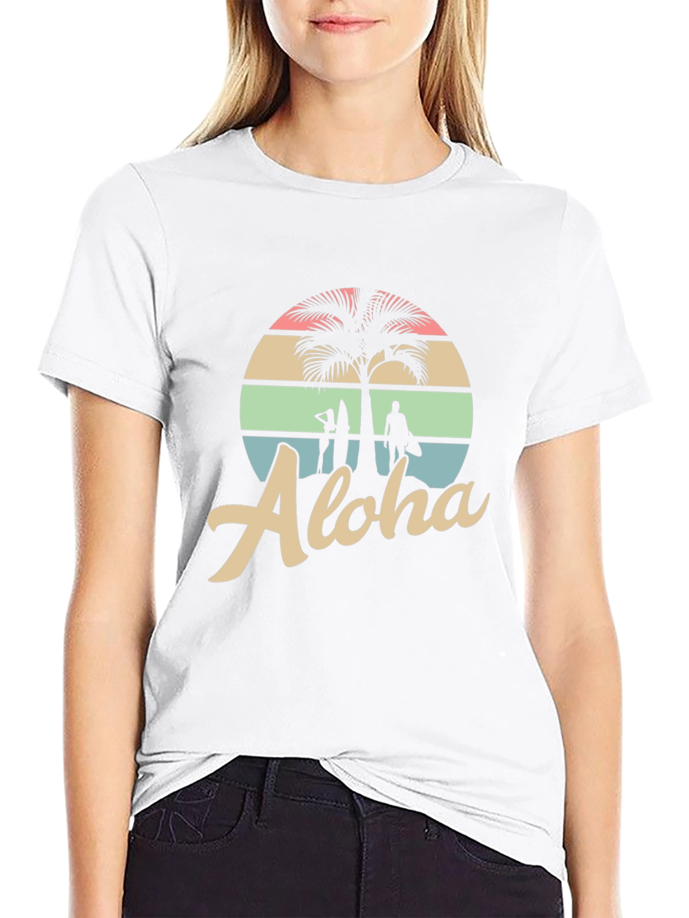 Aloha Palm Tree Graphic Tee - Hawaiian Style