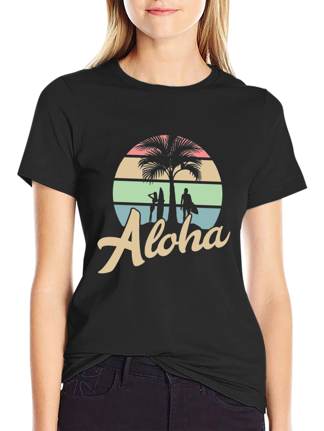 Aloha Palm Tree Graphic Tee - Hawaiian Style