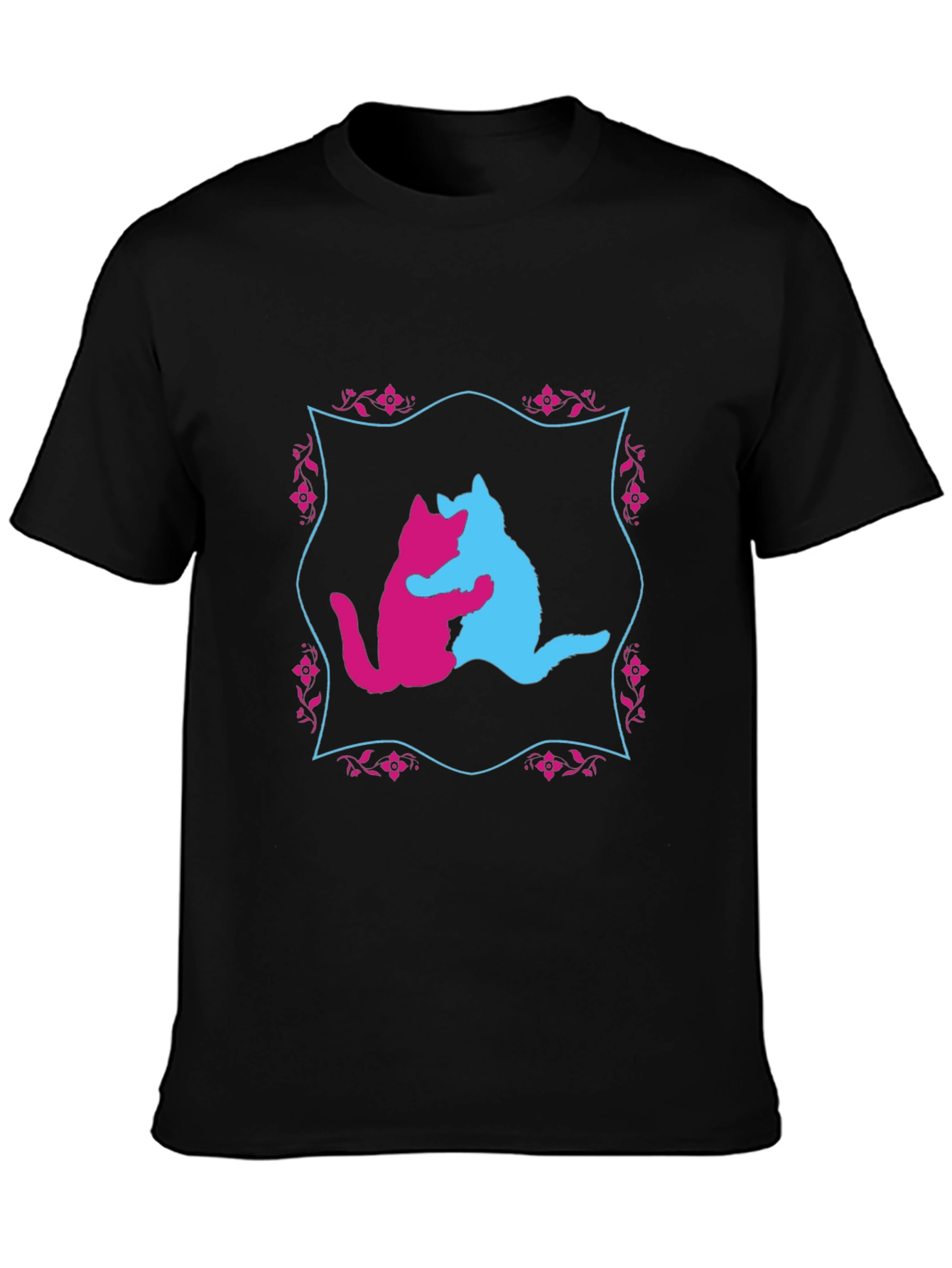 Hugging Cats Graphic T-Shirt - Unique Design