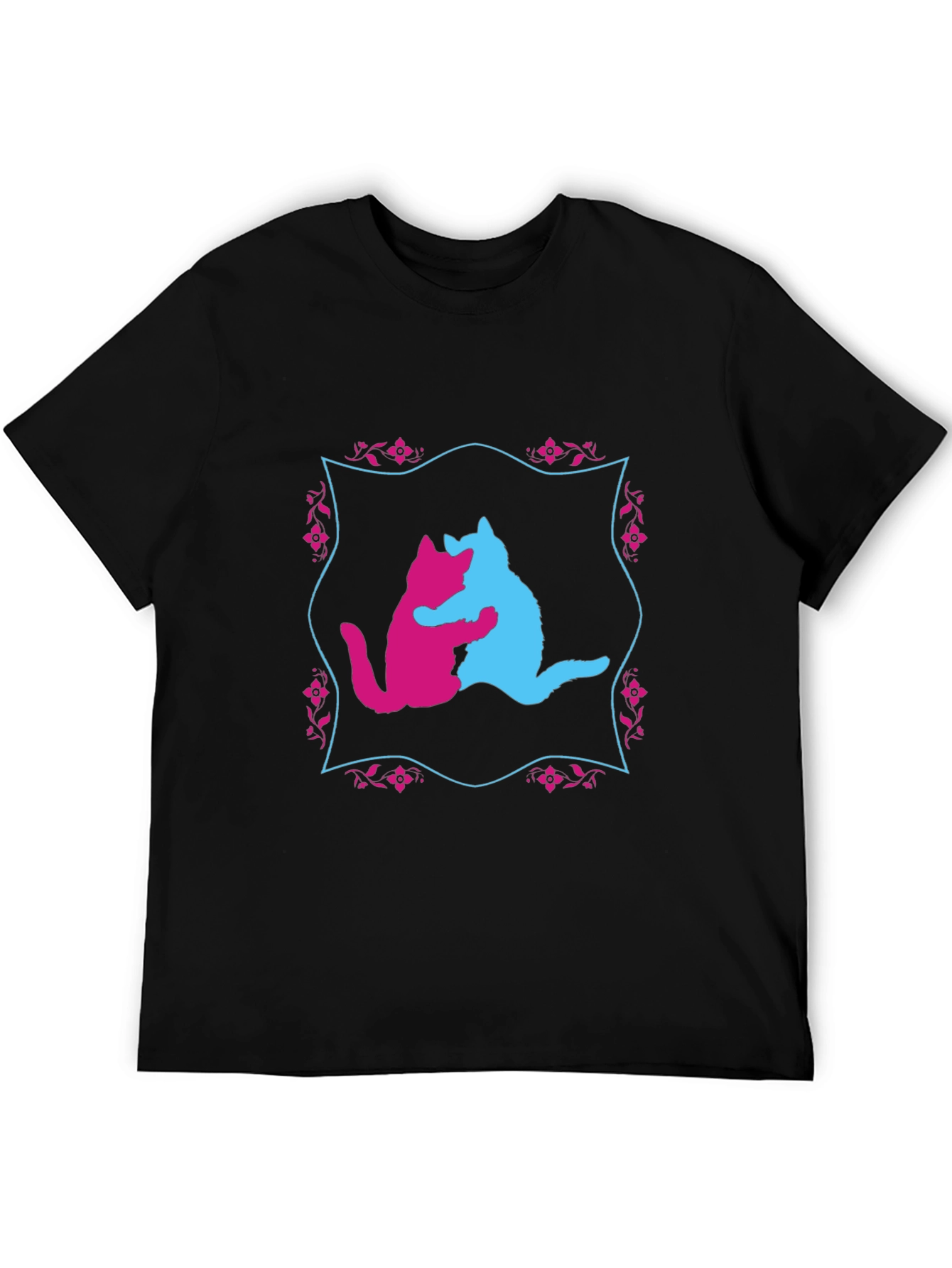 Hugging Cats Graphic T-Shirt - Unique Design