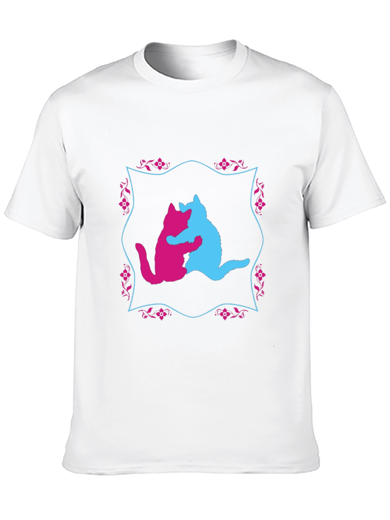 Hugging Cats Graphic T-Shirt - Unique Design