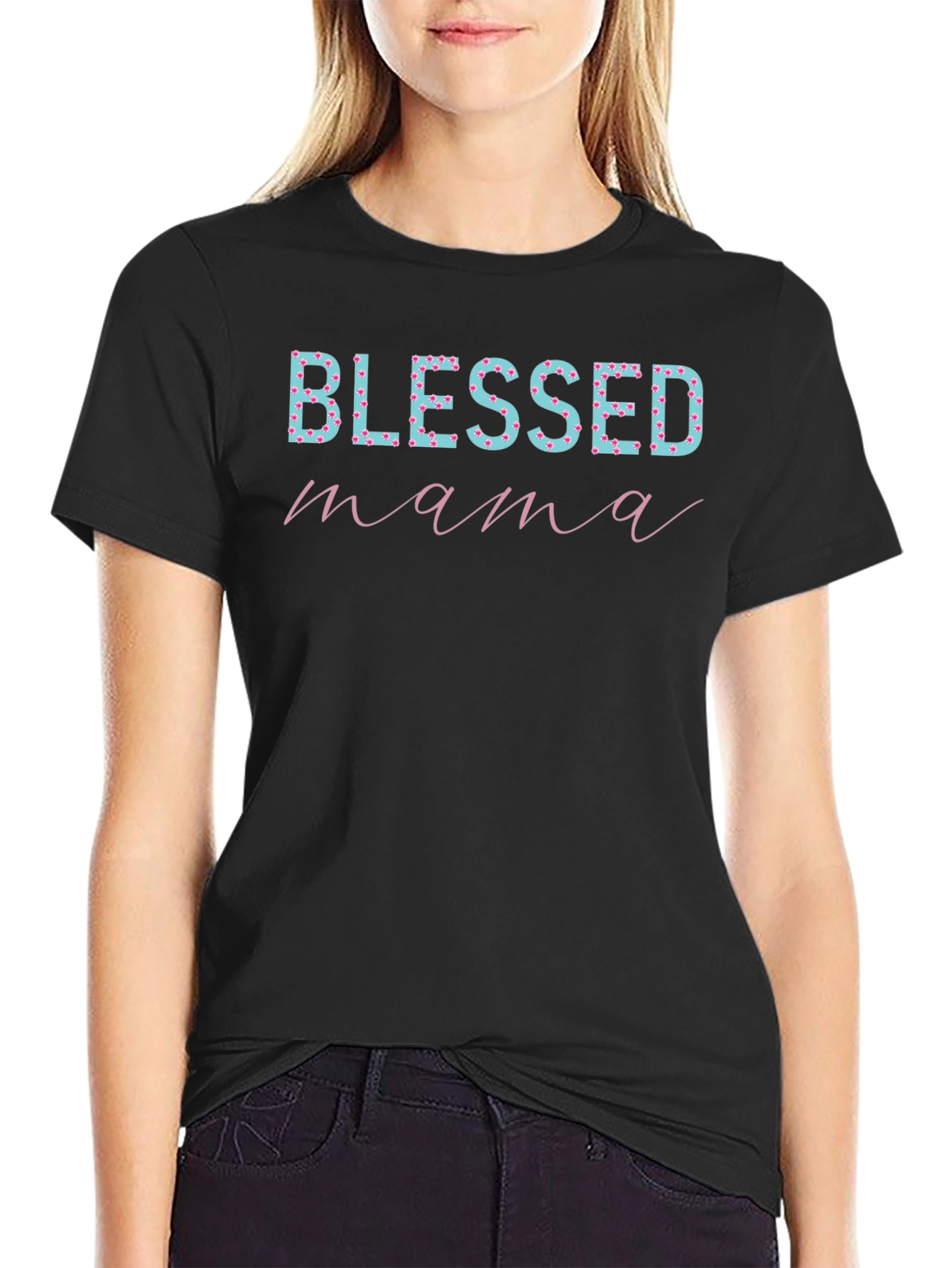 Blessed Mama Graphic Tee - Stylish Moms T-Shirt