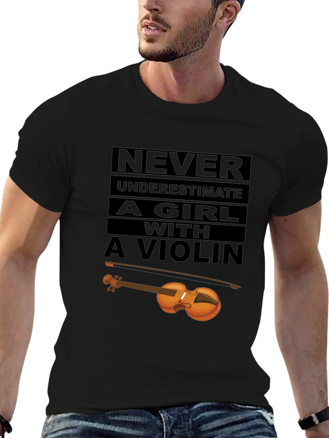 Never Underestimate Violin Girl T-Shirt