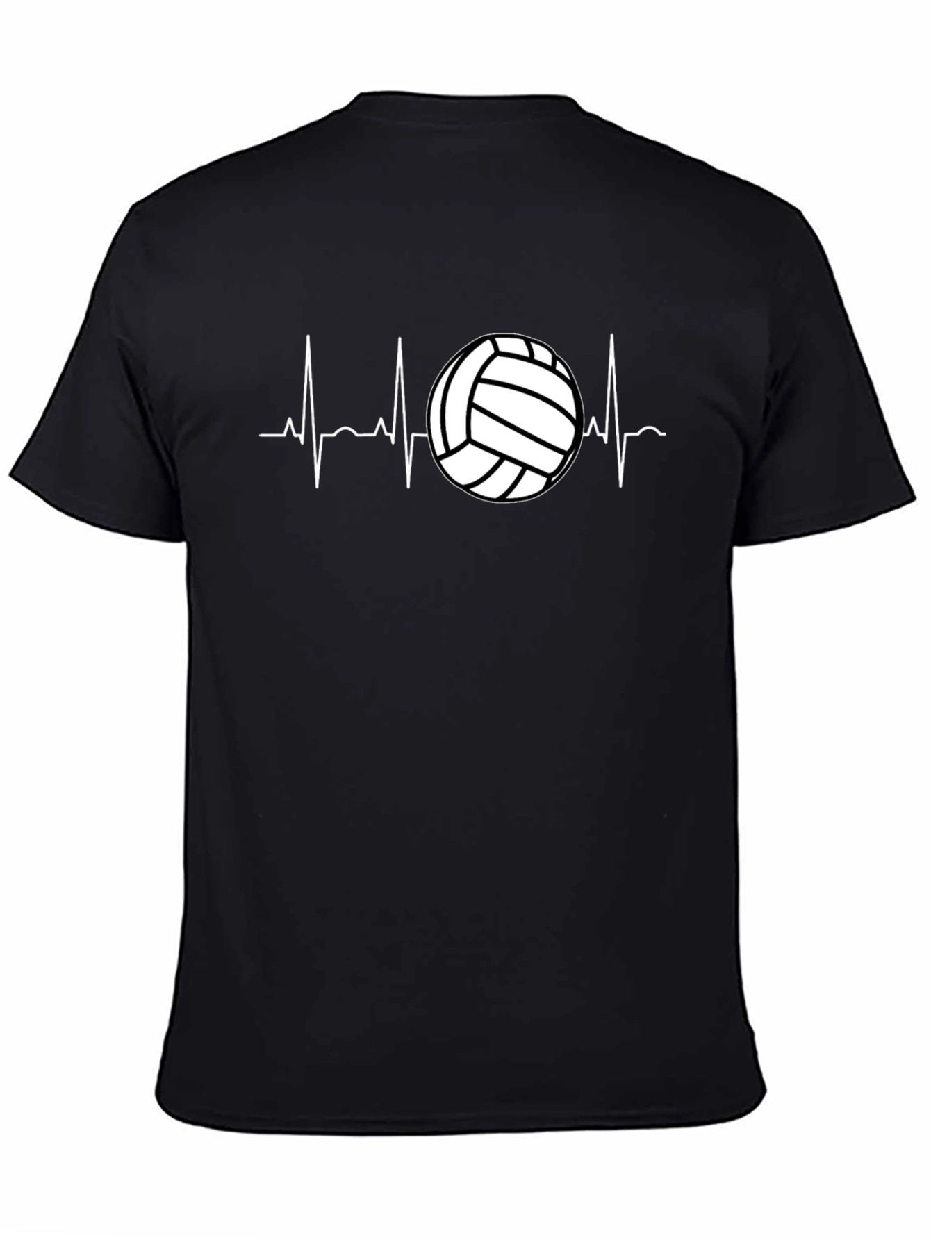 Volleyball Heartbeat Graphic Tee - Black