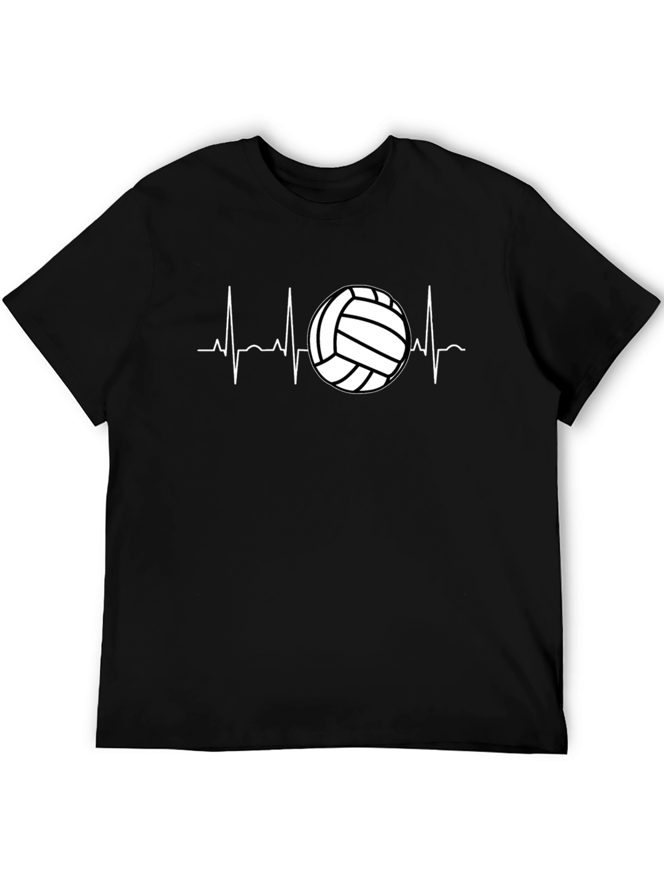 Volleyball Heartbeat Graphic Tee - Black