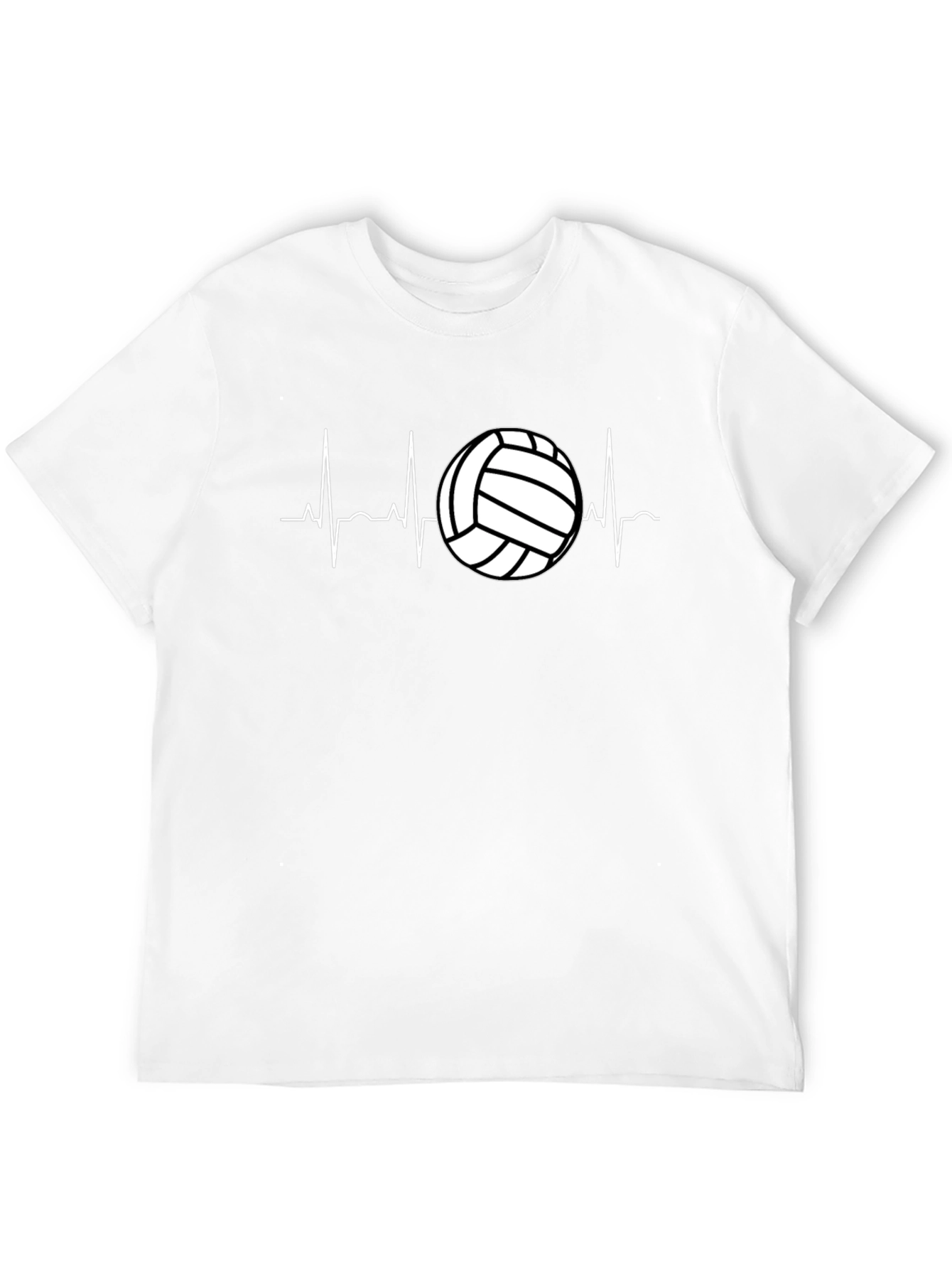Volleyball Heartbeat Graphic Tee - Black