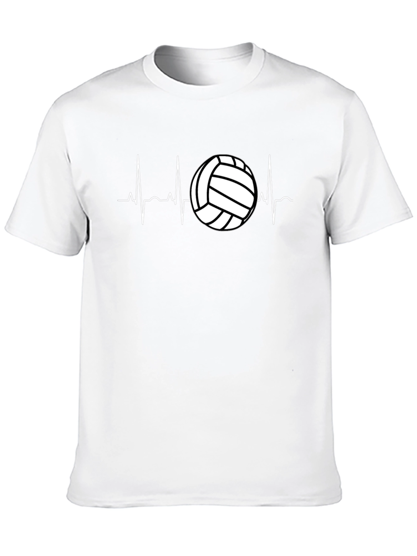 Volleyball Heartbeat Graphic Tee - Black