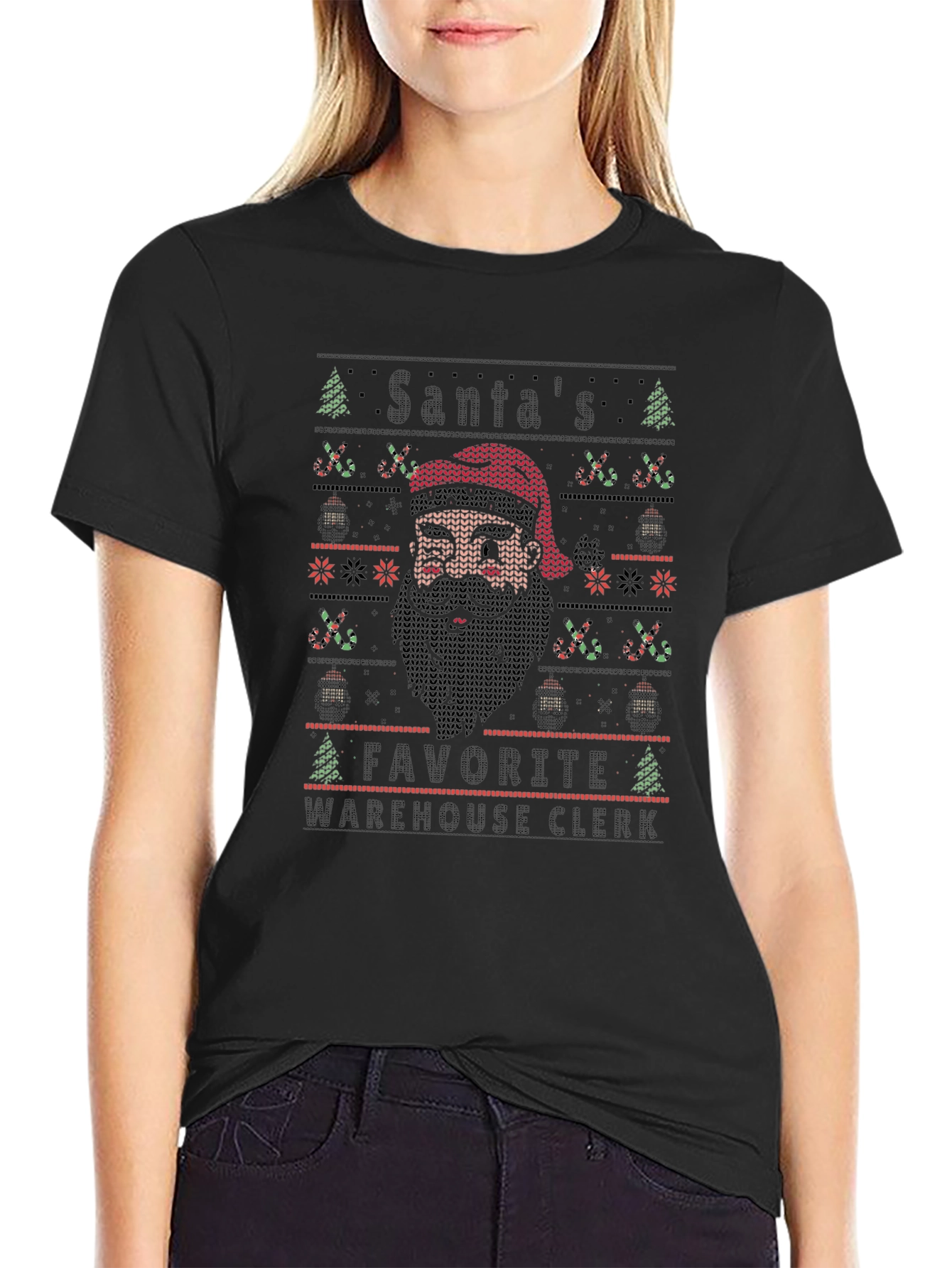 Santas Favorite Warehouse Clerk Ugly Christmas Sweater T-Shirt