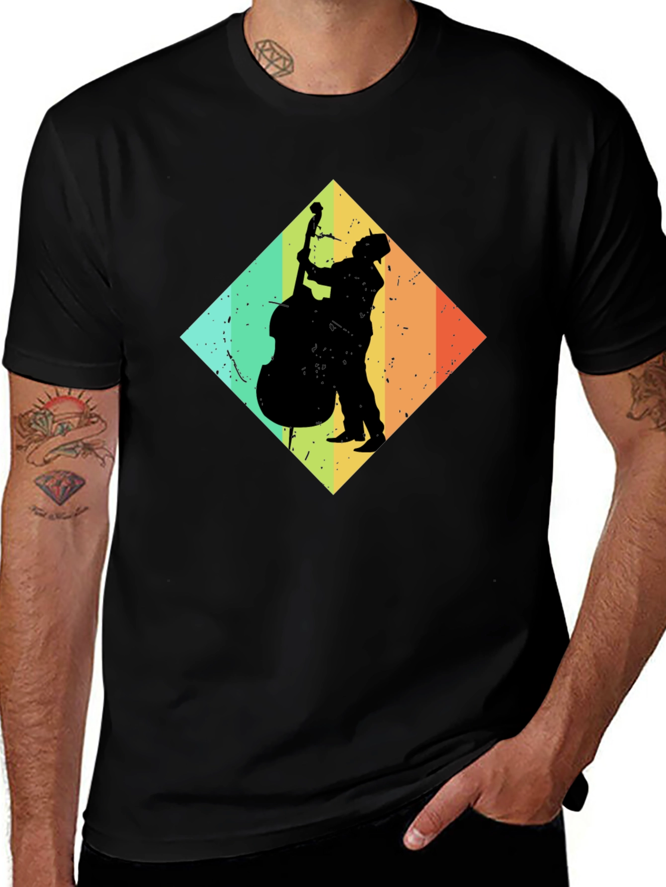 Retro Bass Player Graphic Tee
