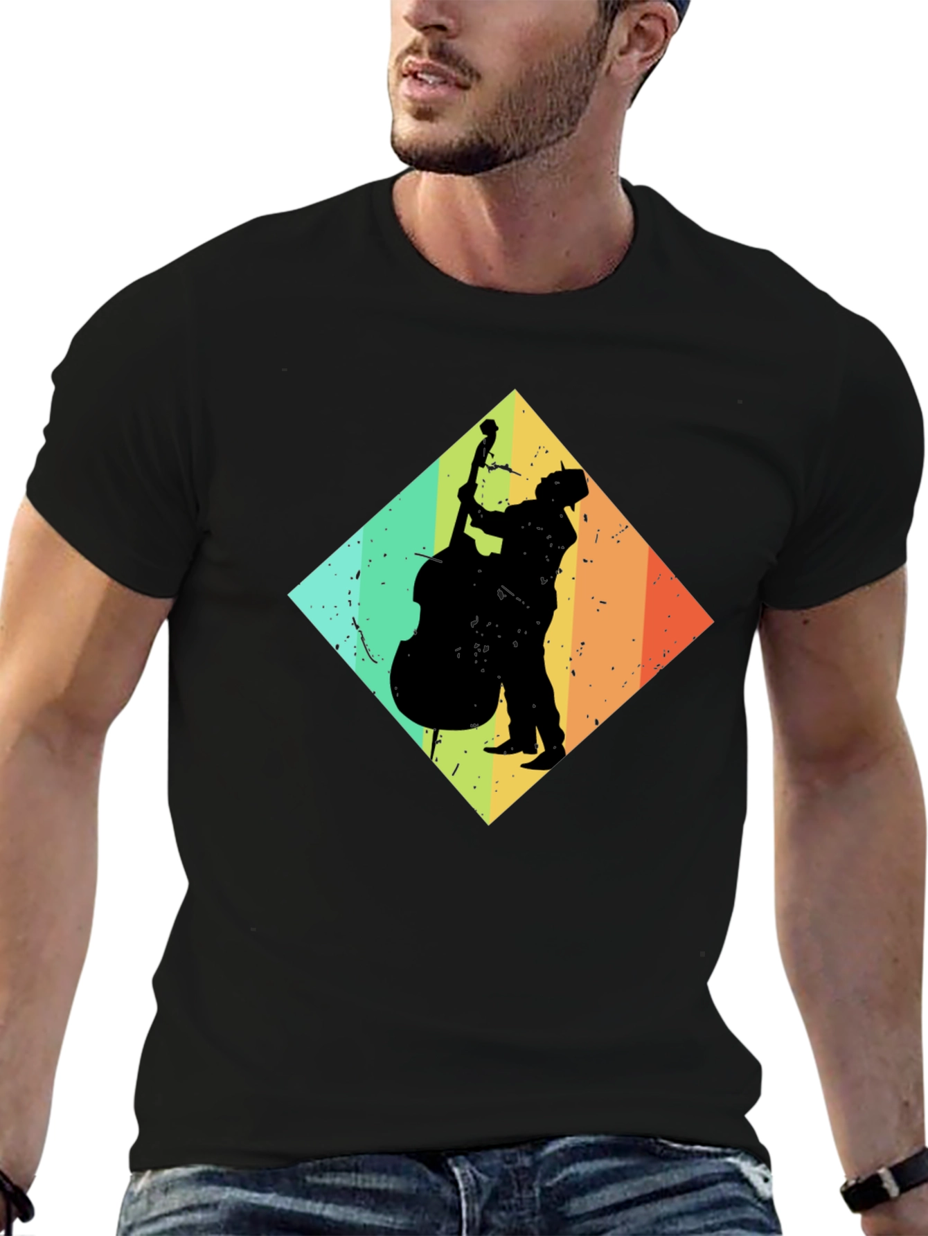 Retro Bass Player Graphic Tee