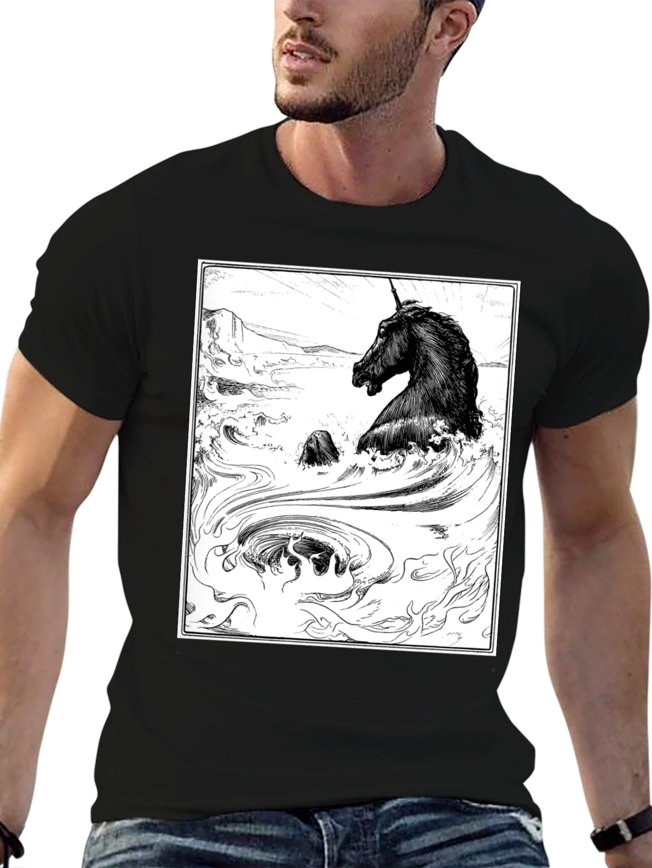 Unicorn Graphic T-Shirt - Black