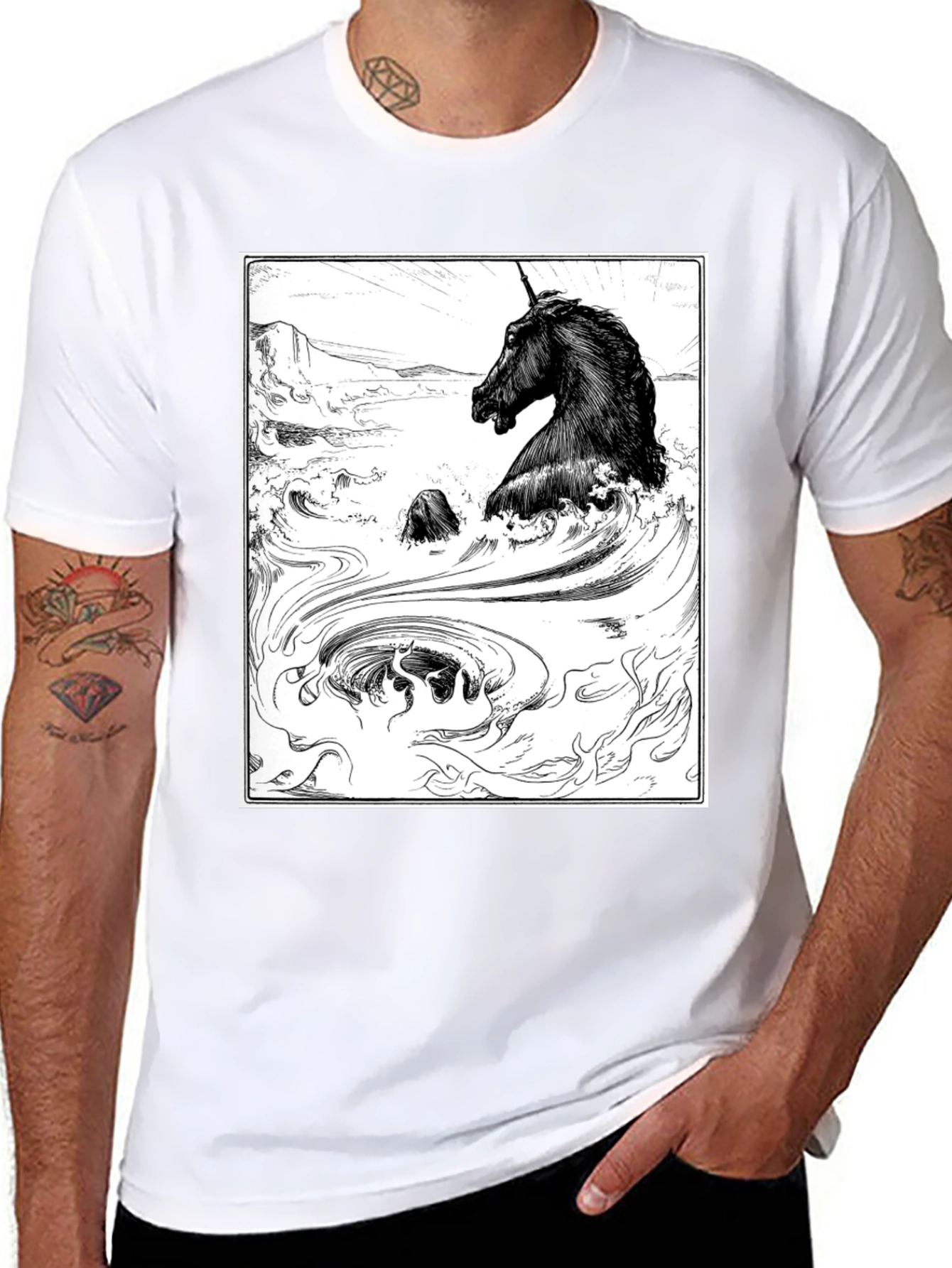 Unicorn Graphic T-Shirt - Black