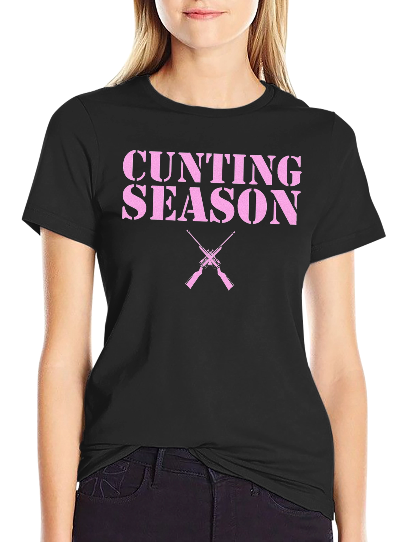 Hunting Season Graphic Tee - Black Cotton