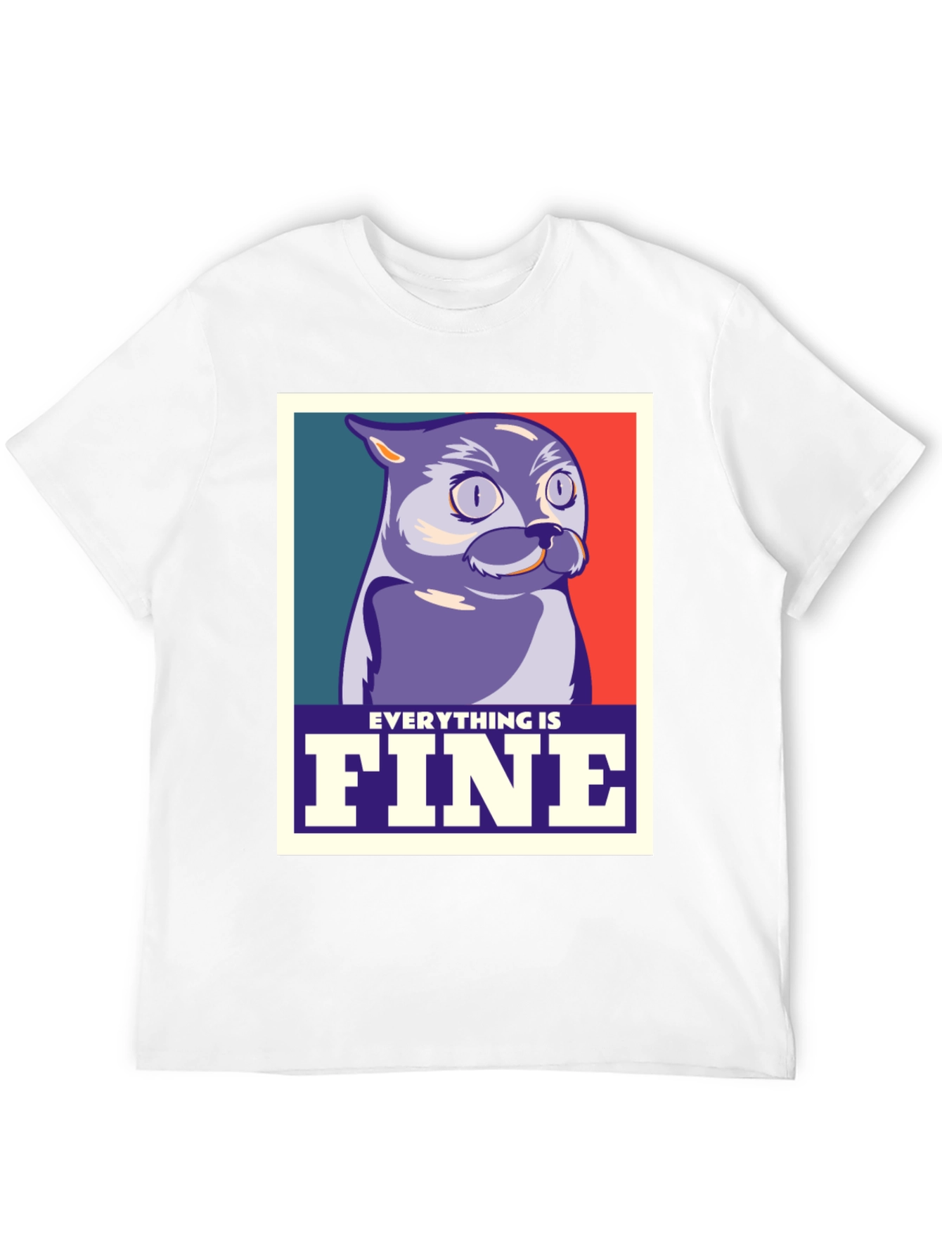 Everything is Fine Cat Meme Graphic T-Shirt