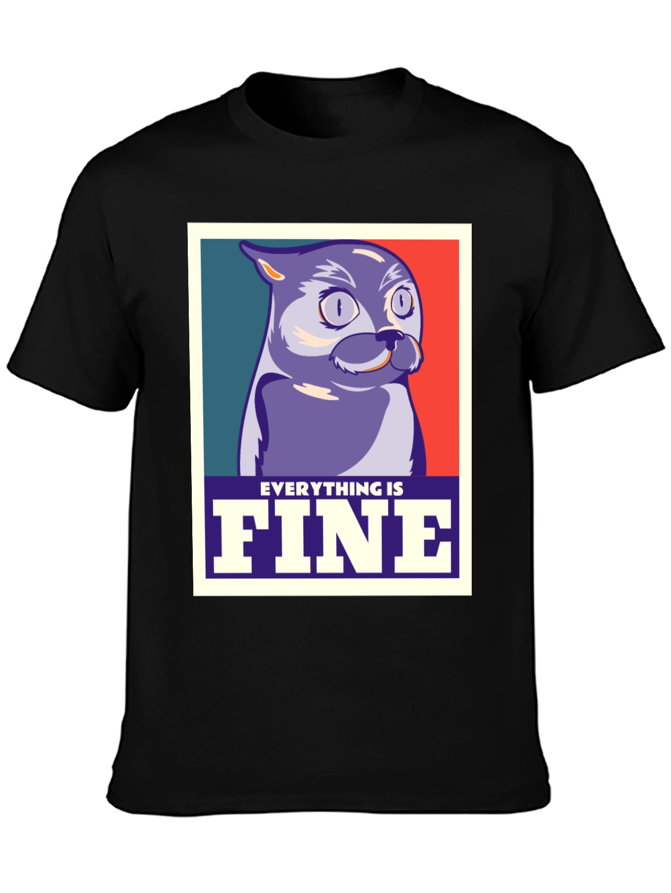 Everything is Fine Cat Meme Graphic T-Shirt