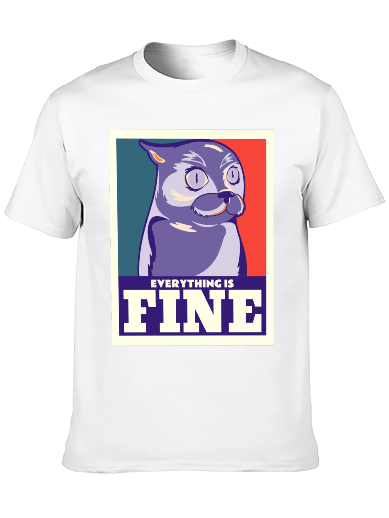 Everything is Fine Cat Meme Graphic T-Shirt