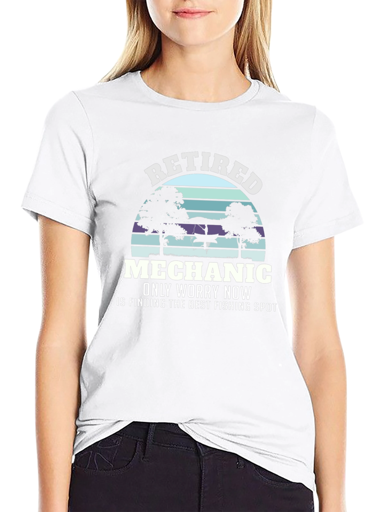 Retired Mechanic Fishing T-Shirt - Funny Retirement Gift
