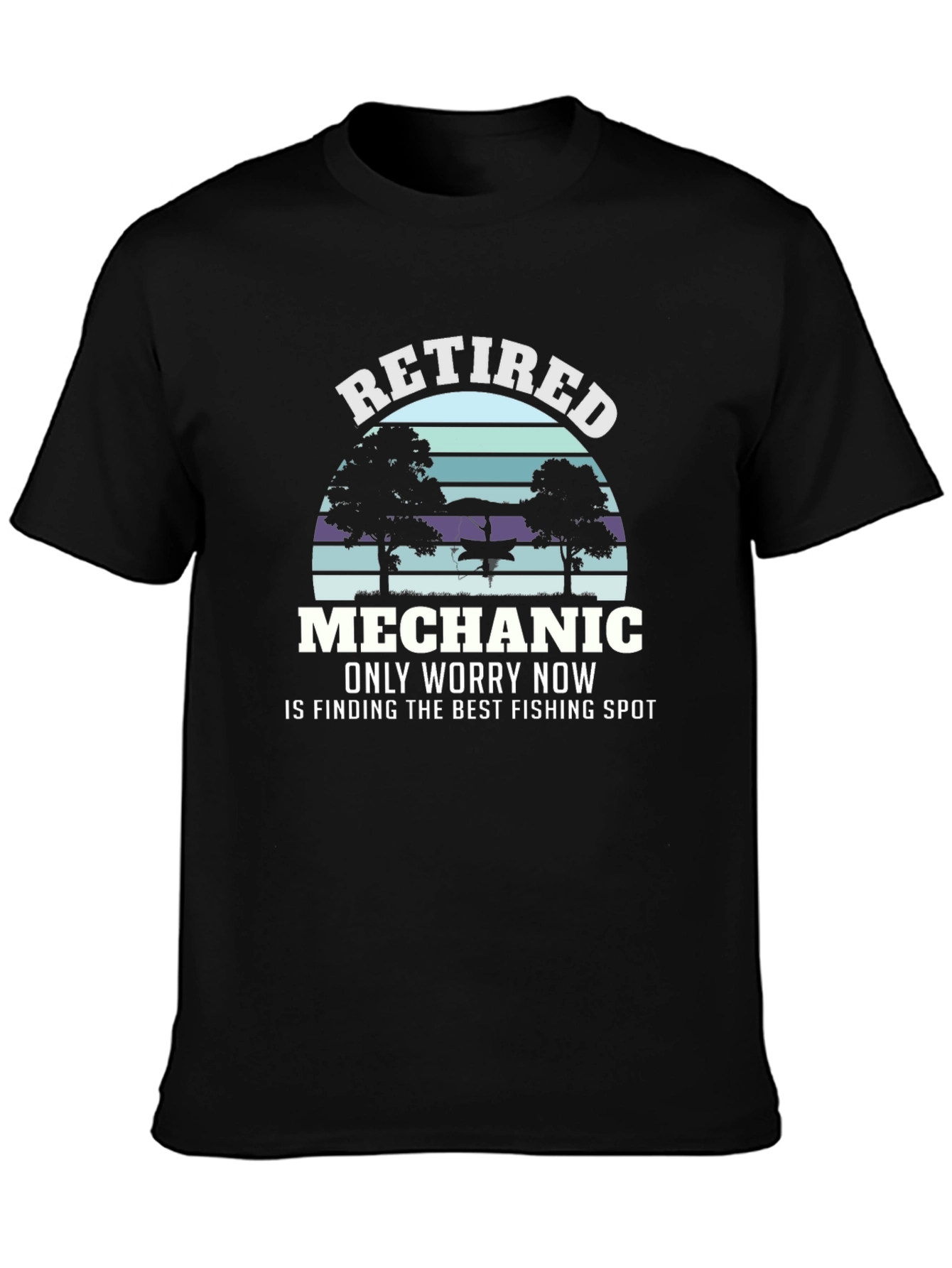 Retired Mechanic Fishing T-Shirt - Funny Retirement Gift