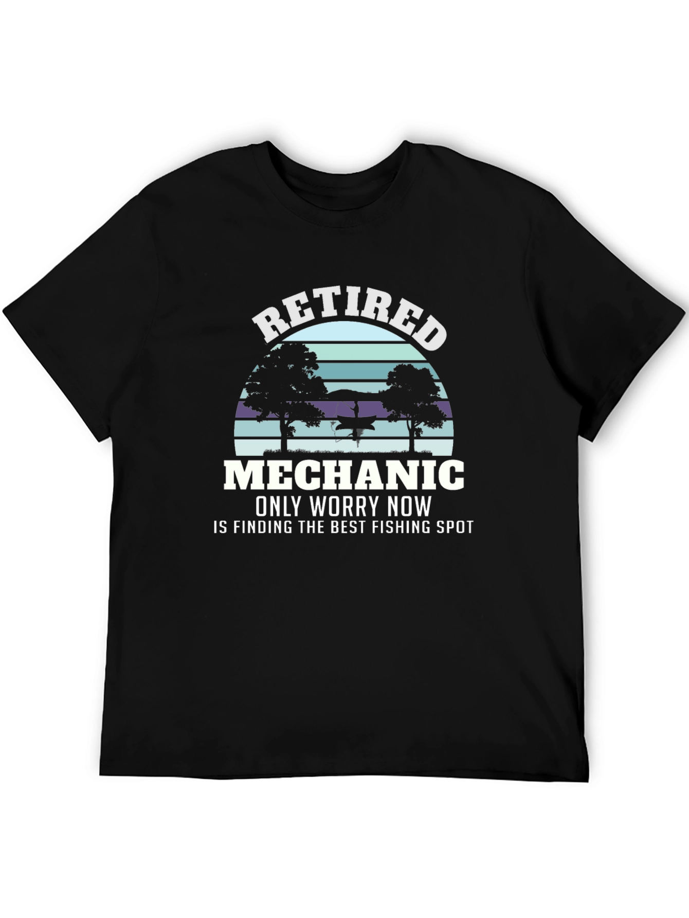 Retired Mechanic Fishing T-Shirt - Funny Retirement Gift