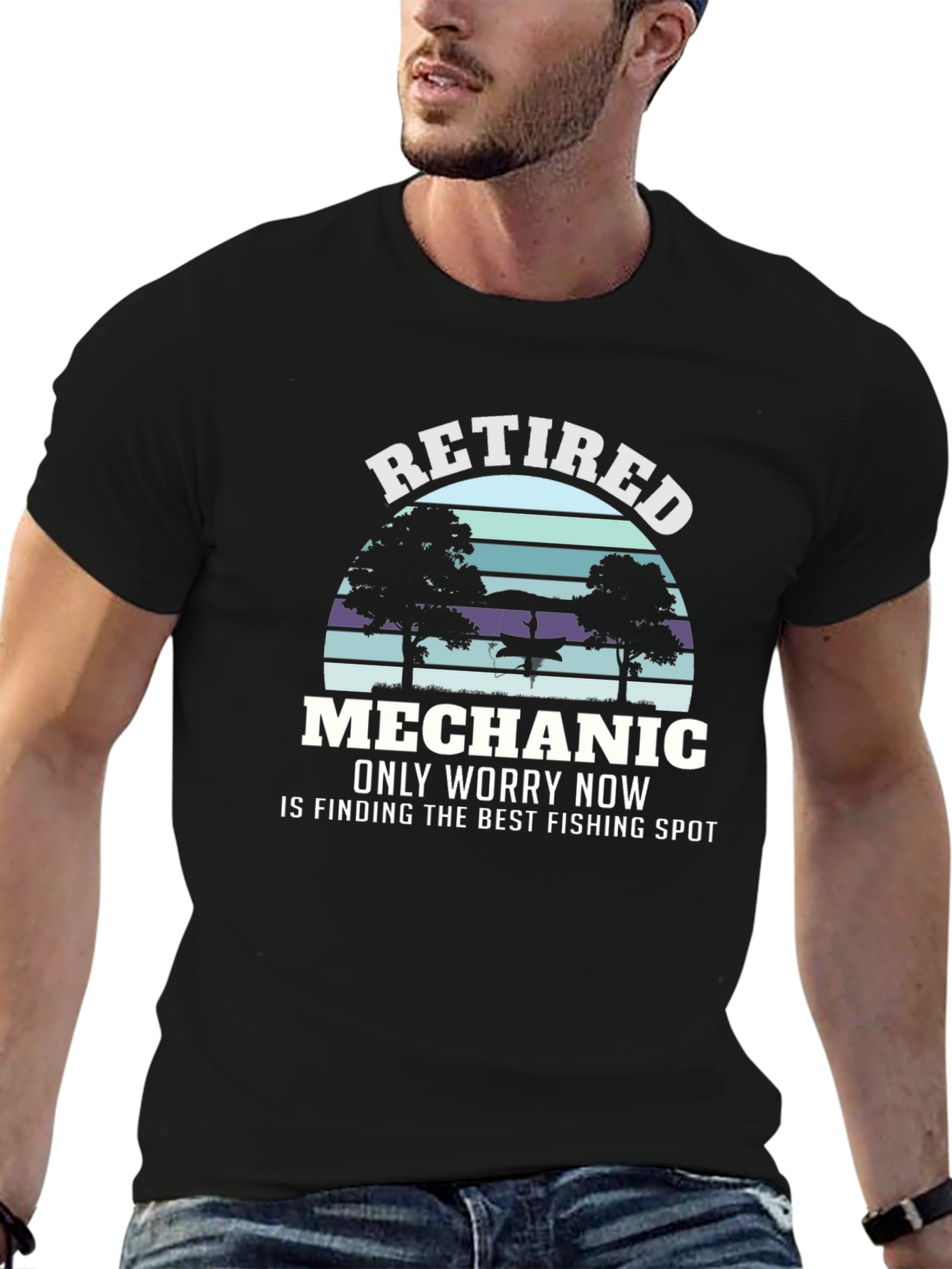 Retired Mechanic Fishing T-Shirt - Funny Retirement Gift