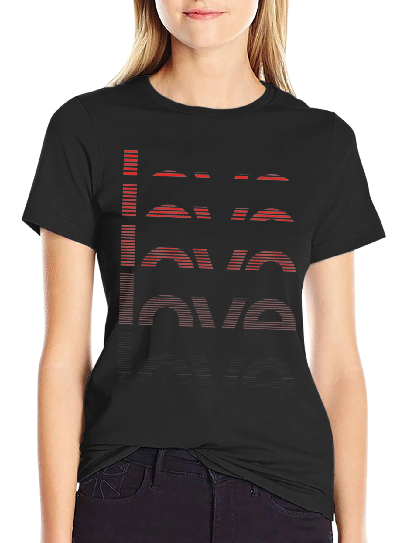 Retro LOVE Graphic Black T-Shirt