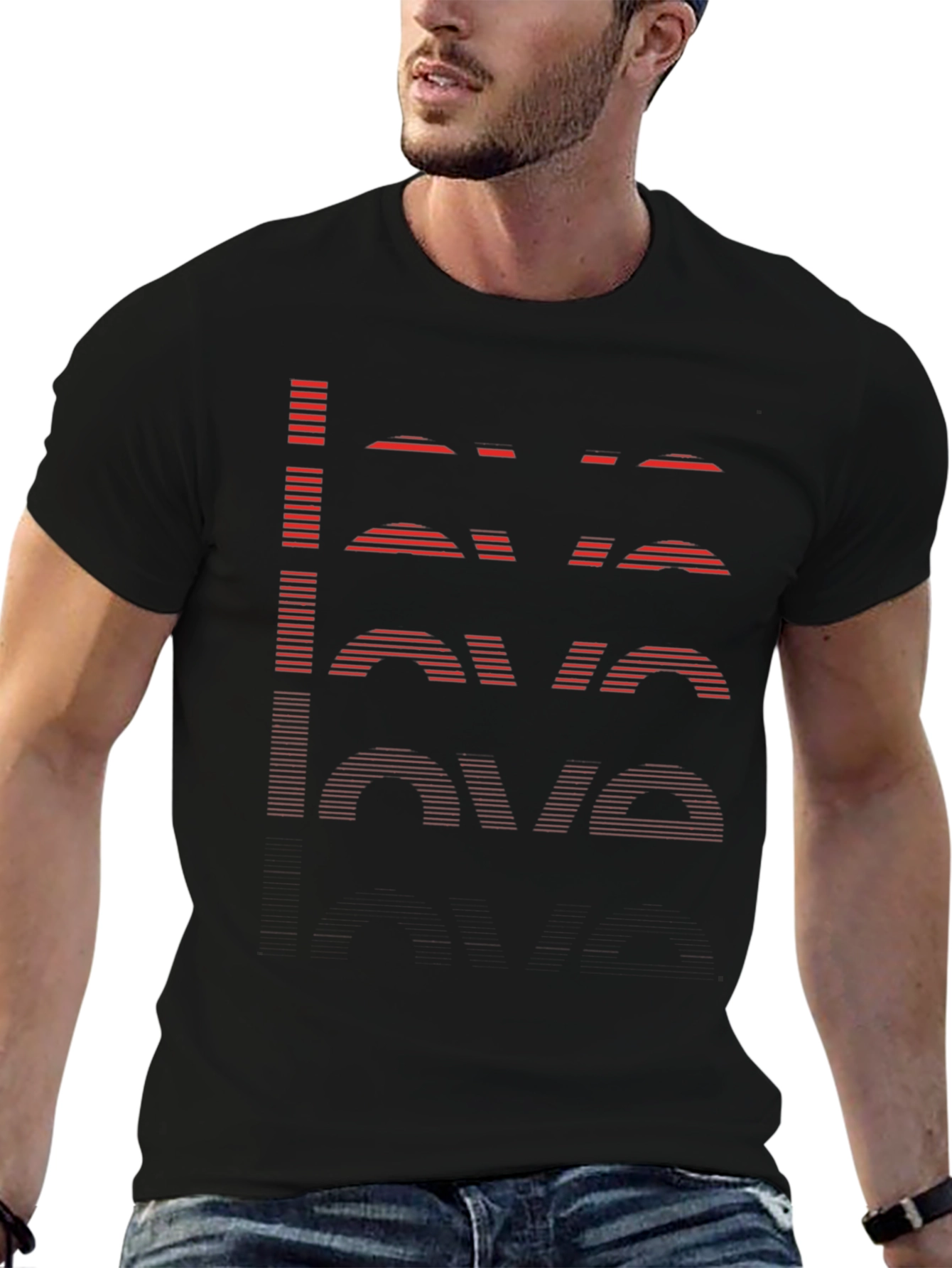 Retro LOVE Graphic Black T-Shirt