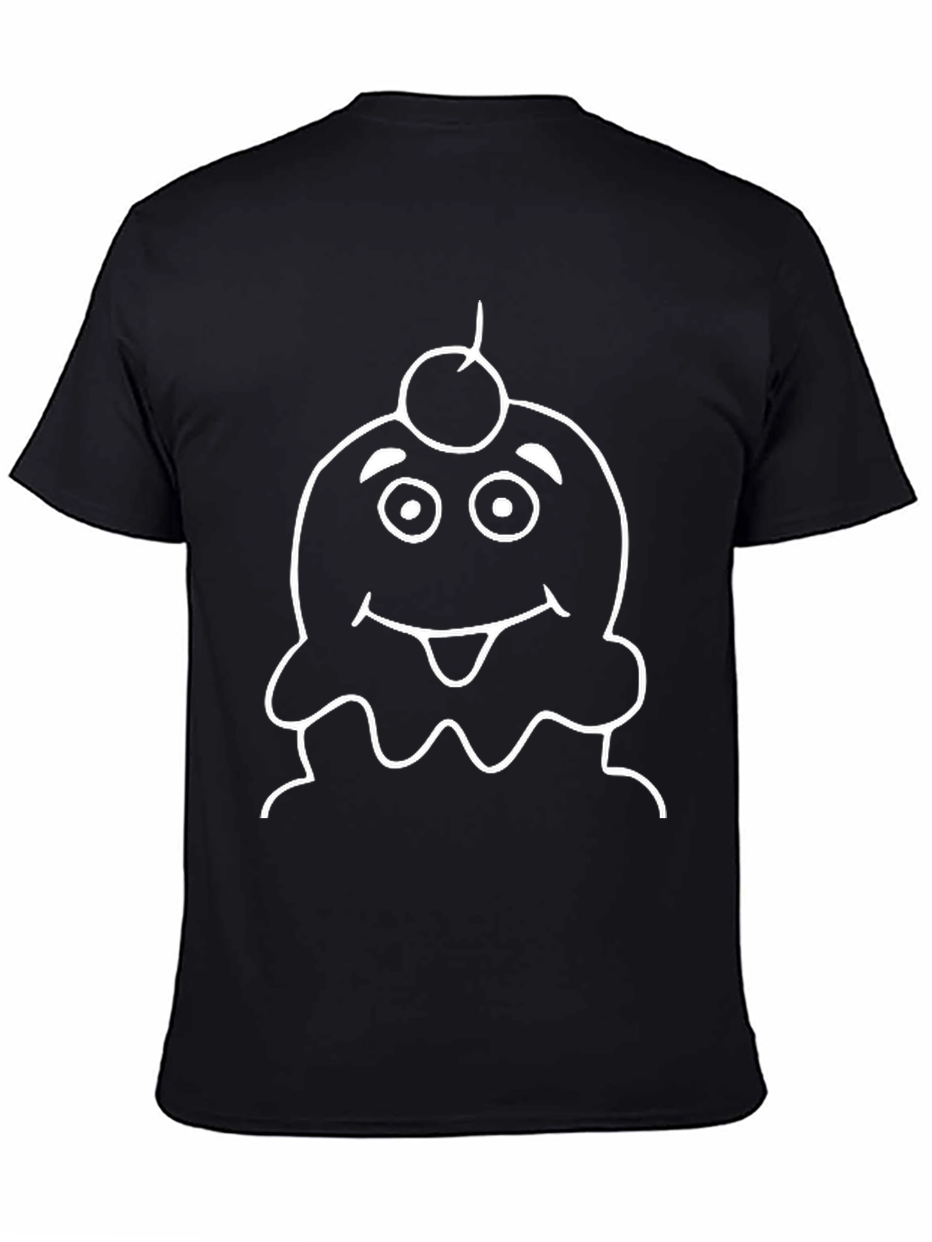 Cartoon Ice Cream Graphic T-Shirt - Black