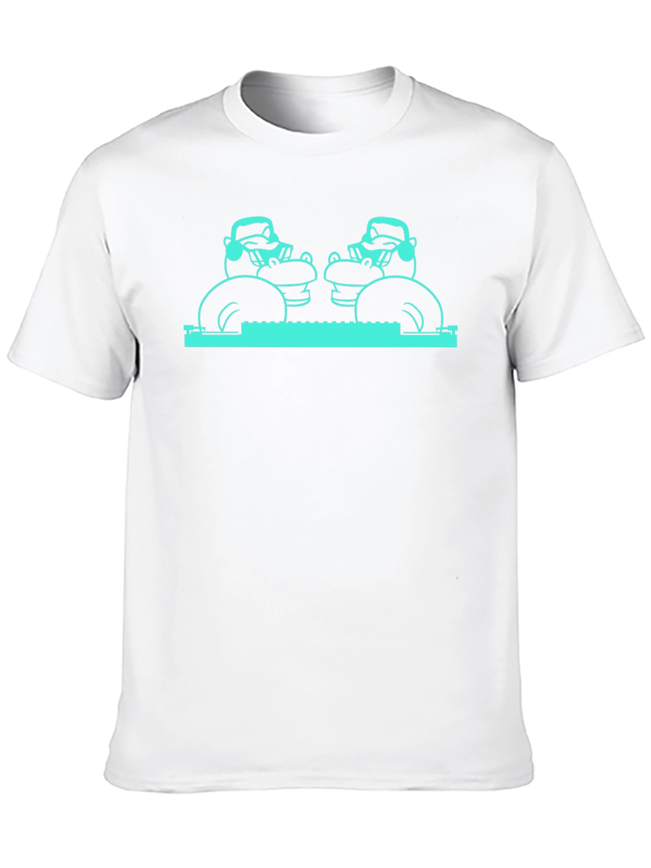 Hippo DJ Graphic Tee - Quirky Music Lover Shirt