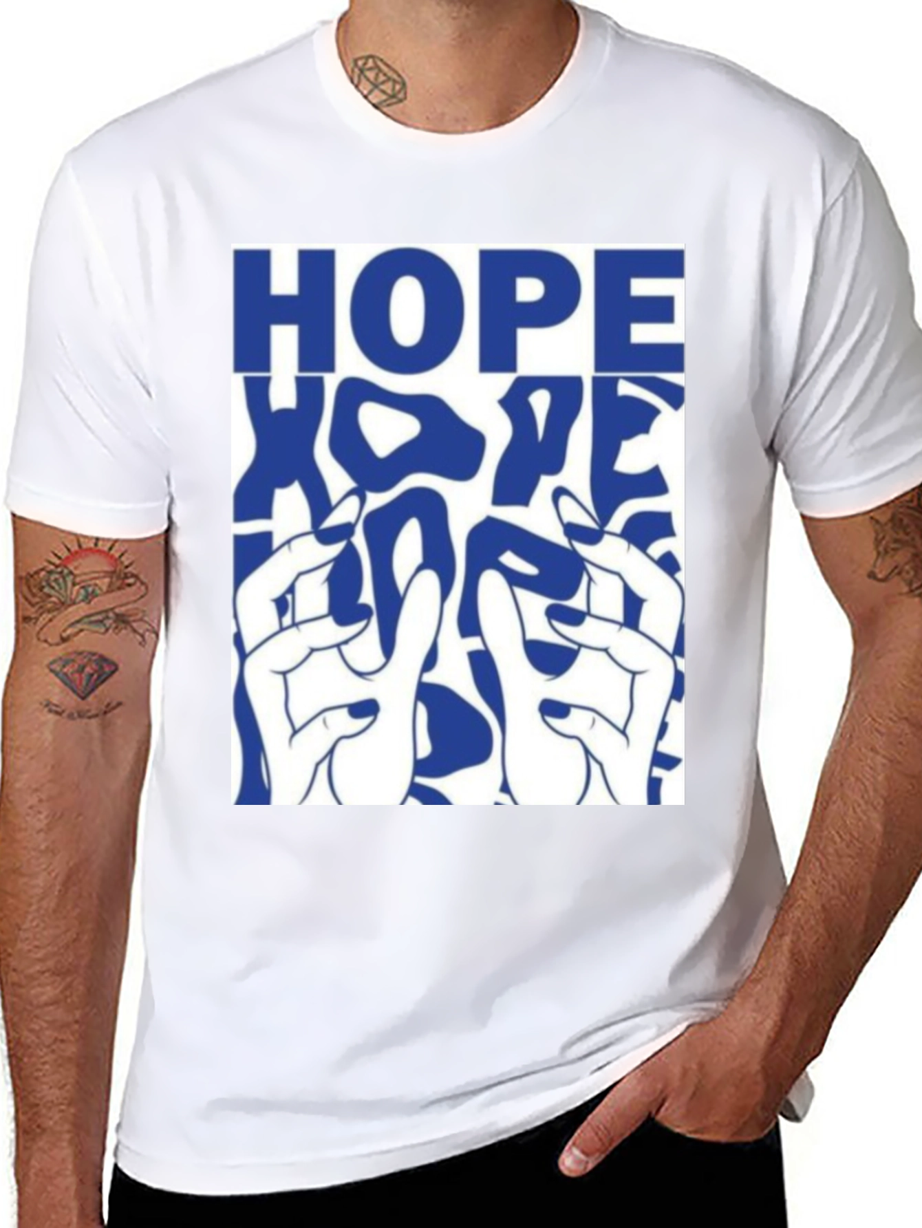 HOPE Graphic Print Black Cotton T-Shirt