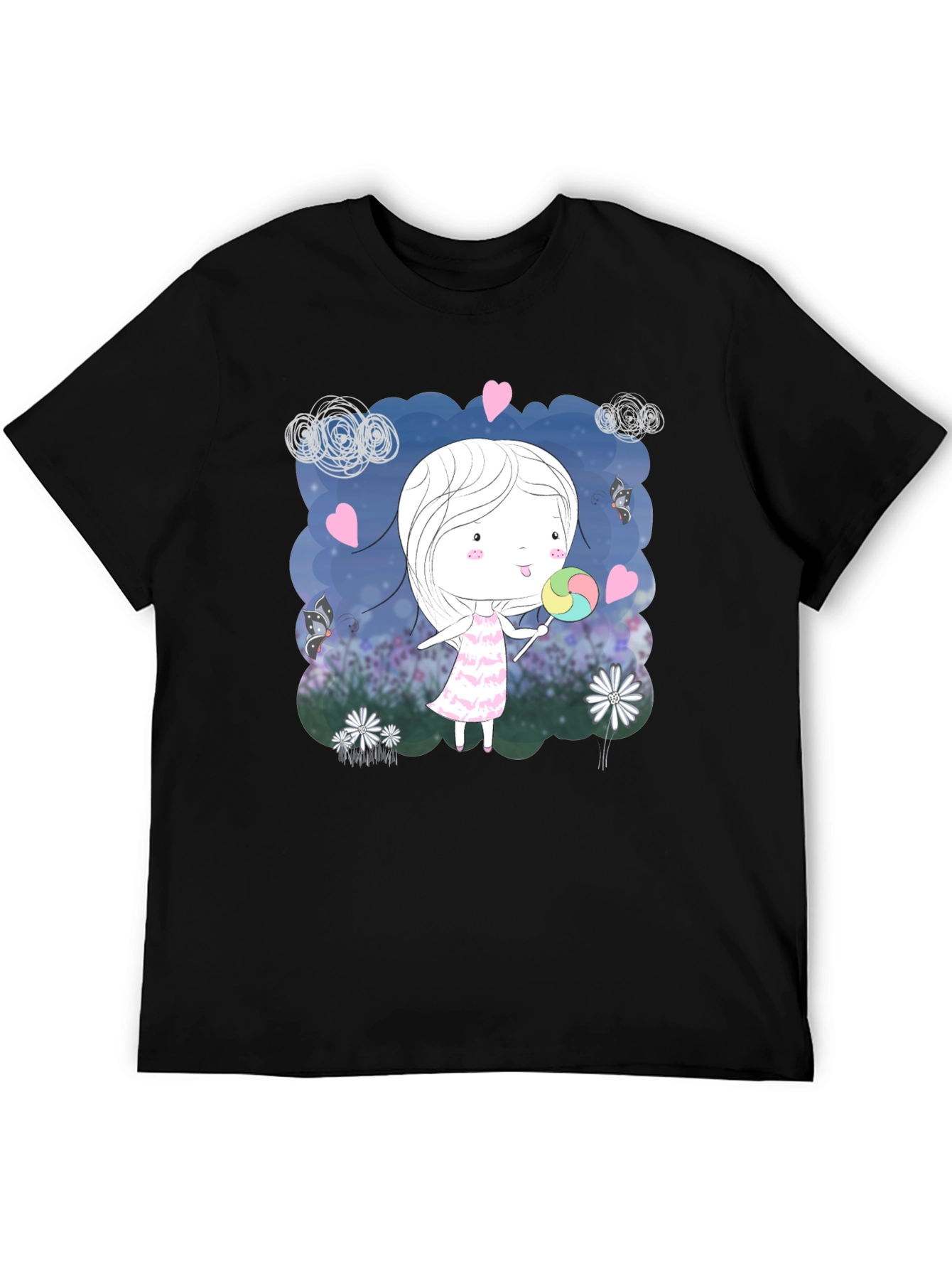 Girl with Lollipop Graphic T-Shirt