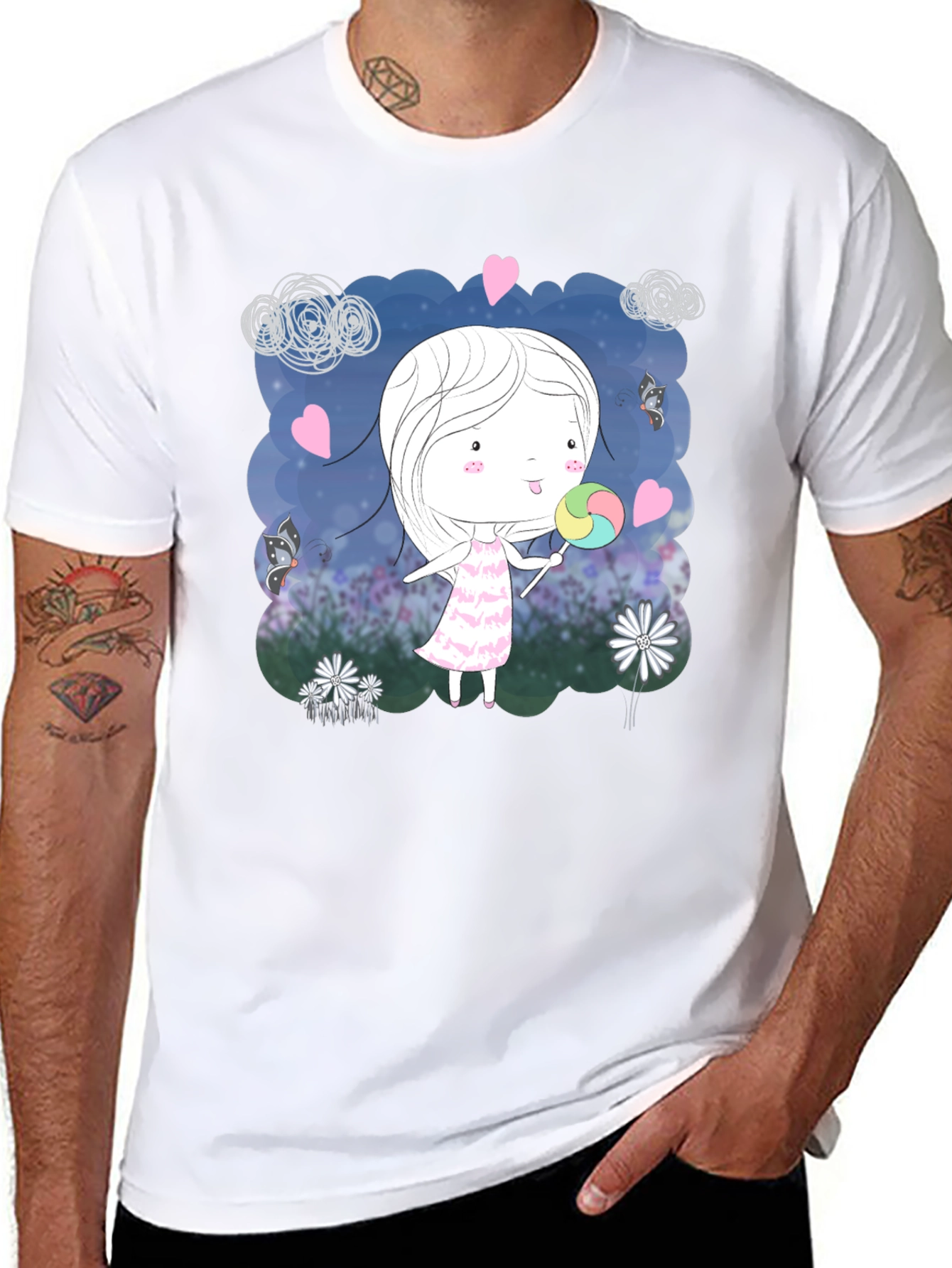 Girl with Lollipop Graphic T-Shirt