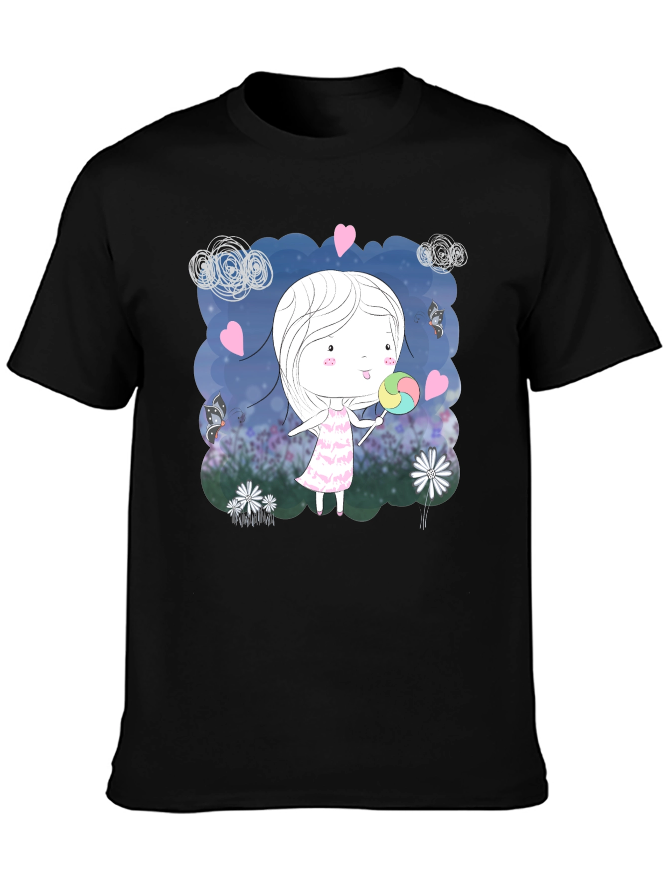 Girl with Lollipop Graphic T-Shirt