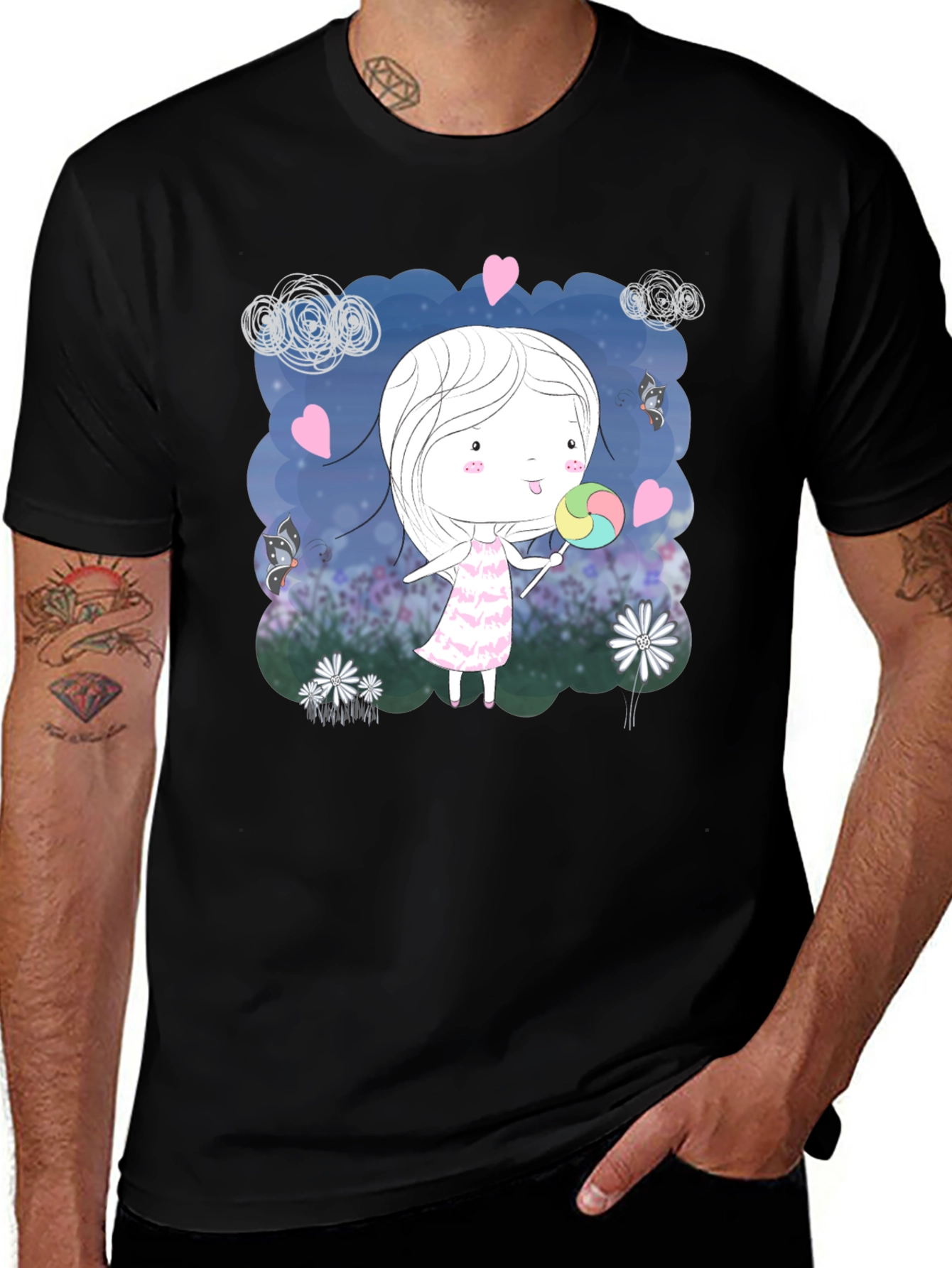 Girl with Lollipop Graphic T-Shirt