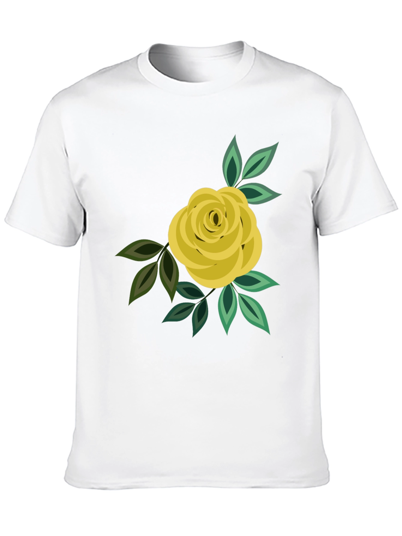 Floral Rose Graphic Tee - Black Cotton Casual