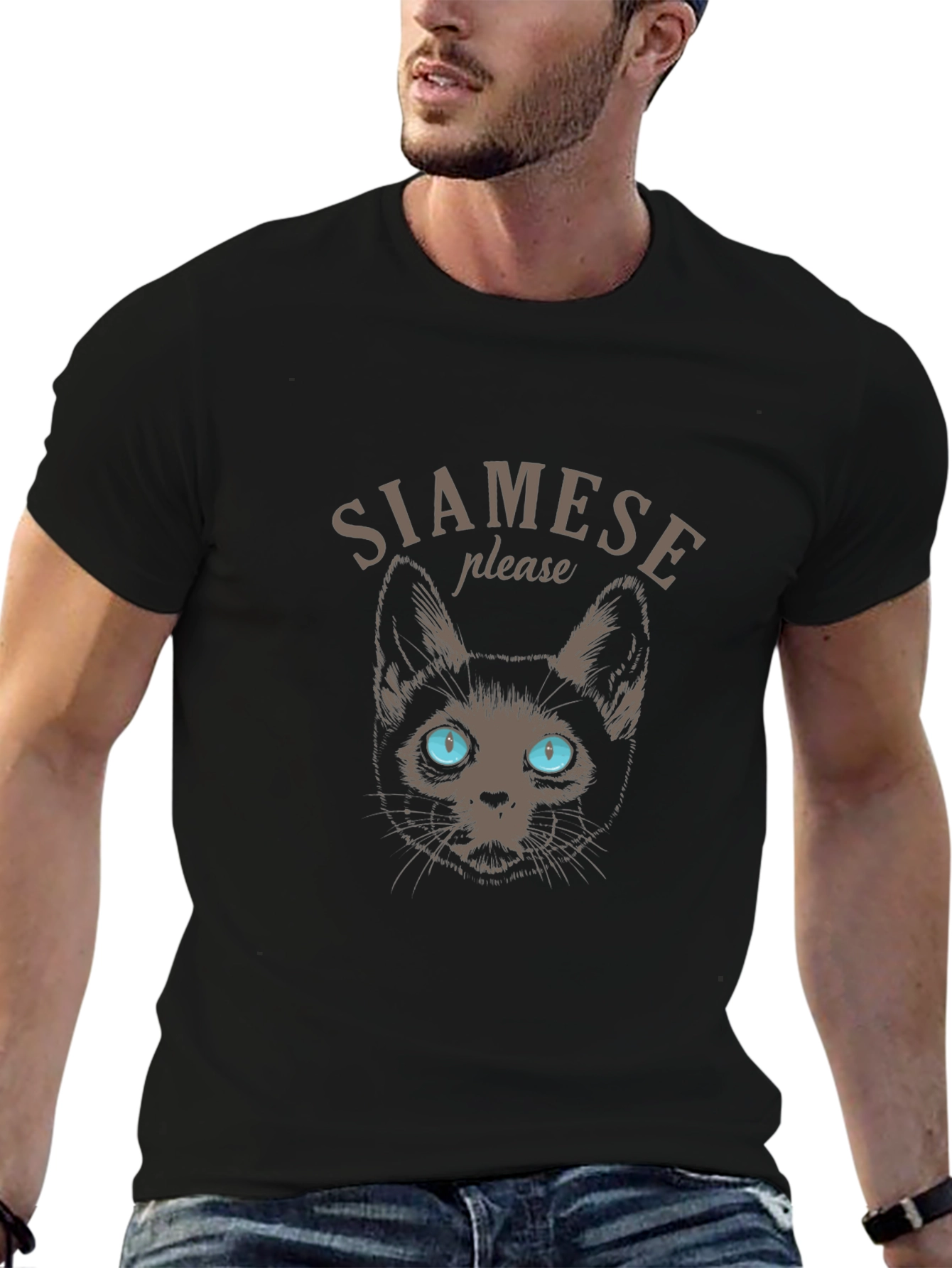 Siamese Cat Graphic Tee - Soft Cotton Blend