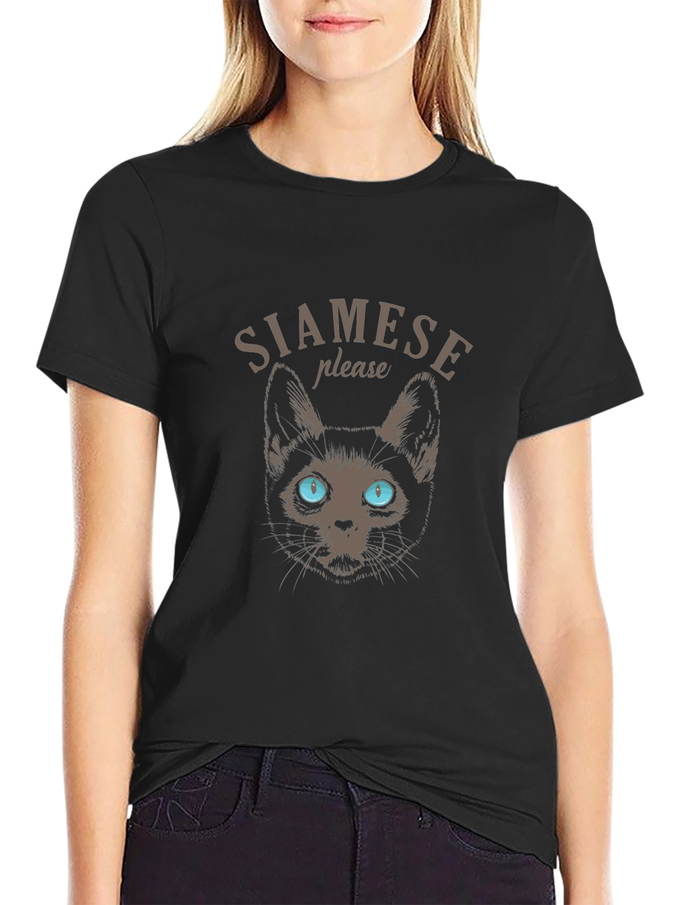 Siamese Cat Graphic Tee - Soft Cotton Blend