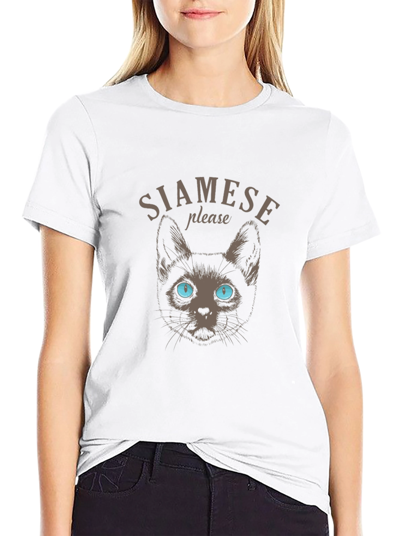 Siamese Cat Graphic Tee - Soft Cotton Blend
