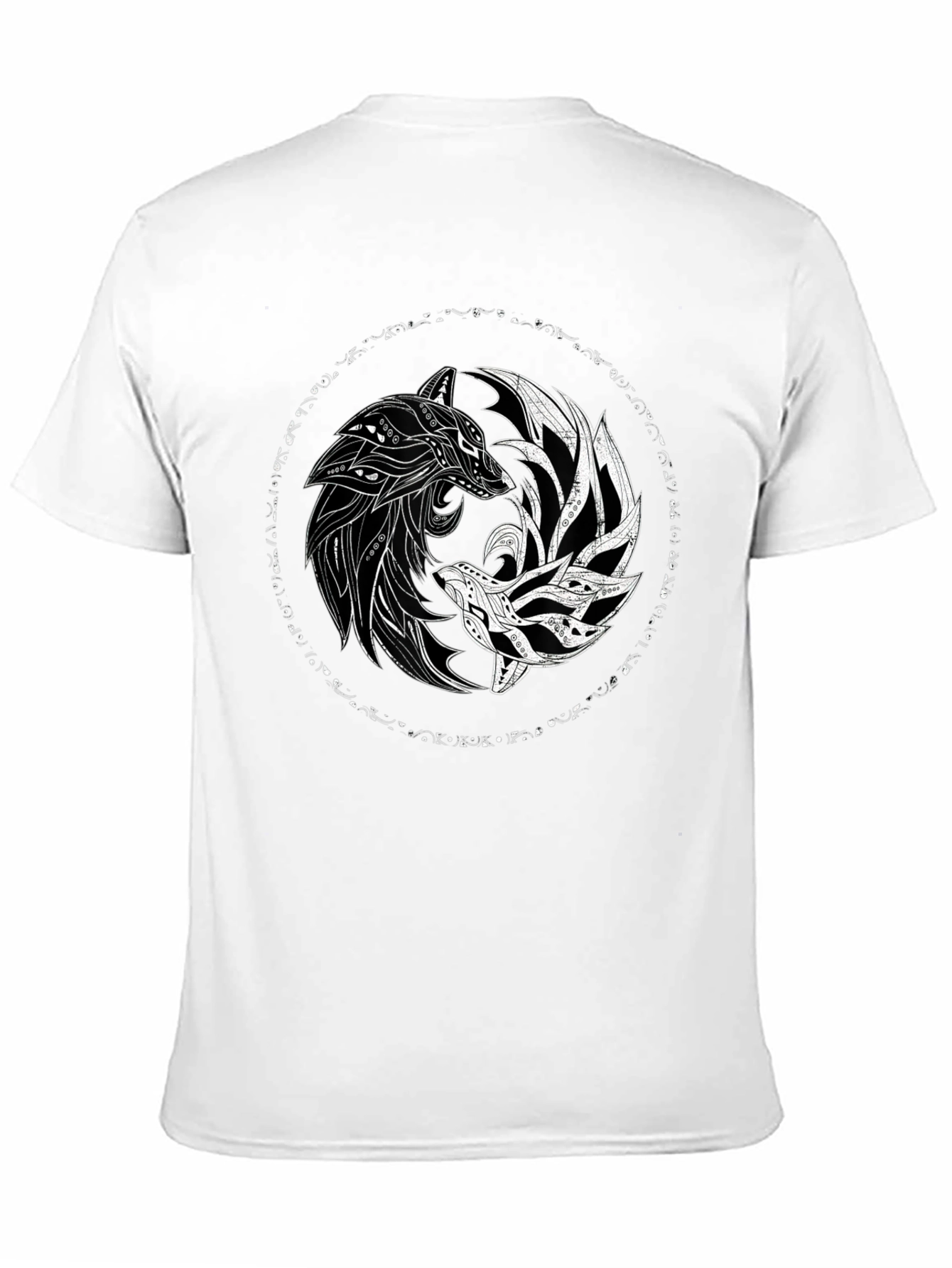 Yin Yang Wolves Black Graphic Tee