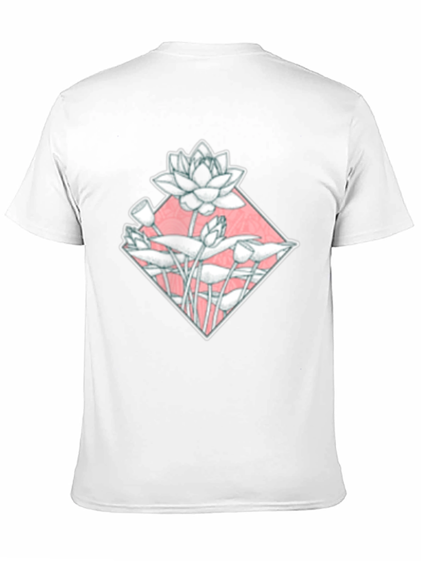 Lotus Flower Graphic Tee - Black Cotton Blend