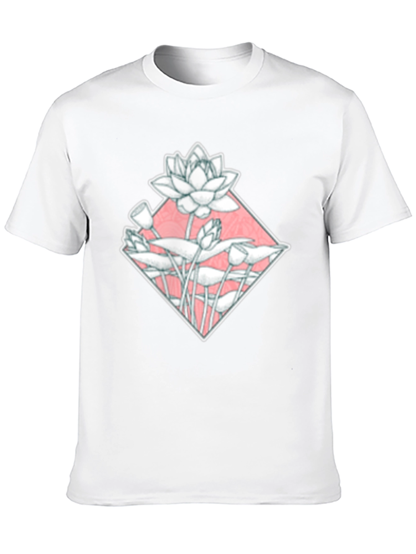 Lotus Flower Graphic Tee - Black Cotton Blend