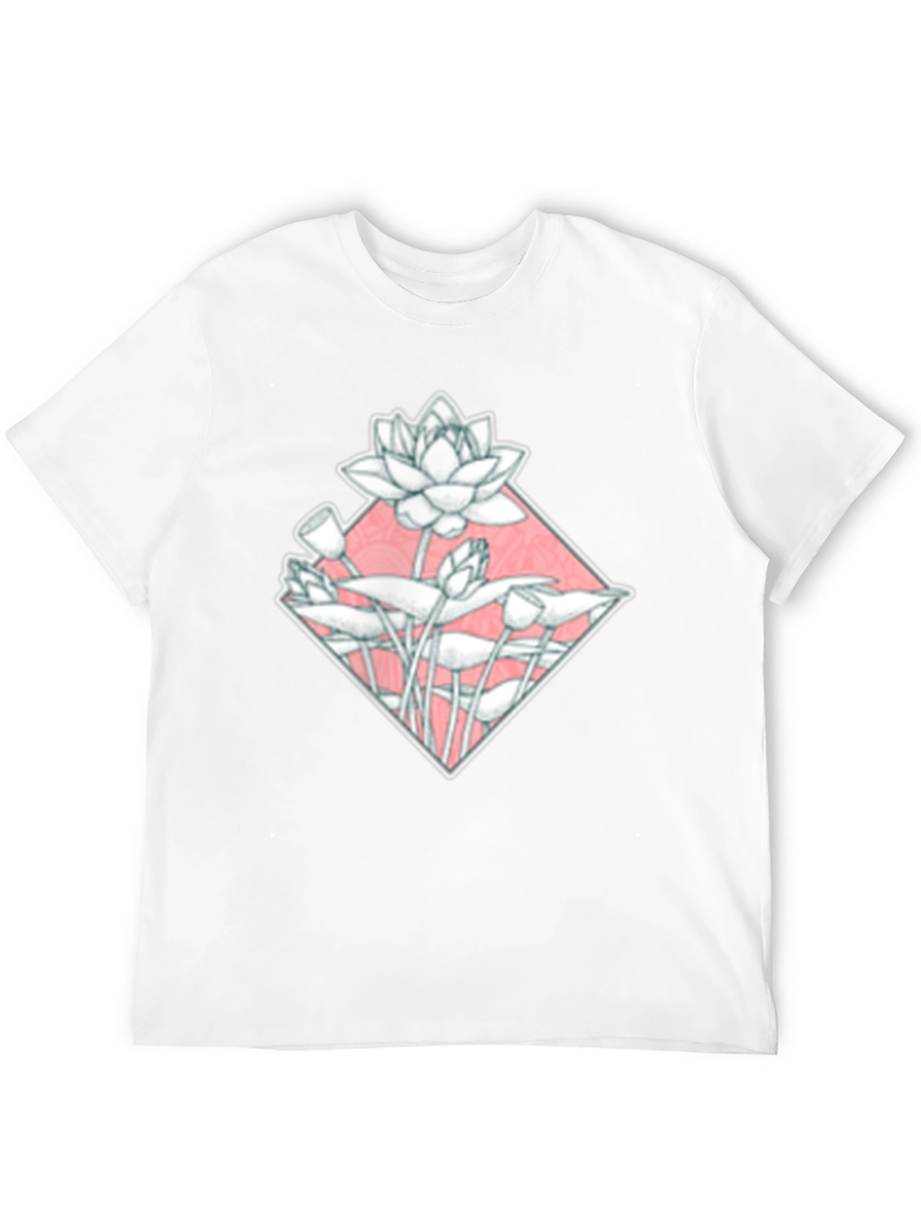 Lotus Flower Graphic Tee - Black Cotton Blend