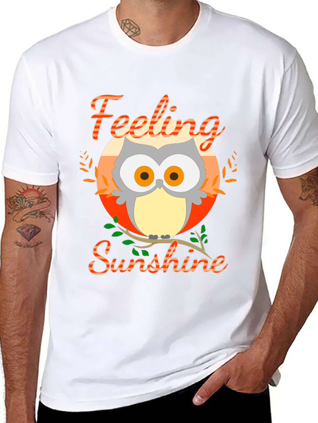 Feeling Sunshine Owl Graphic T-Shirt