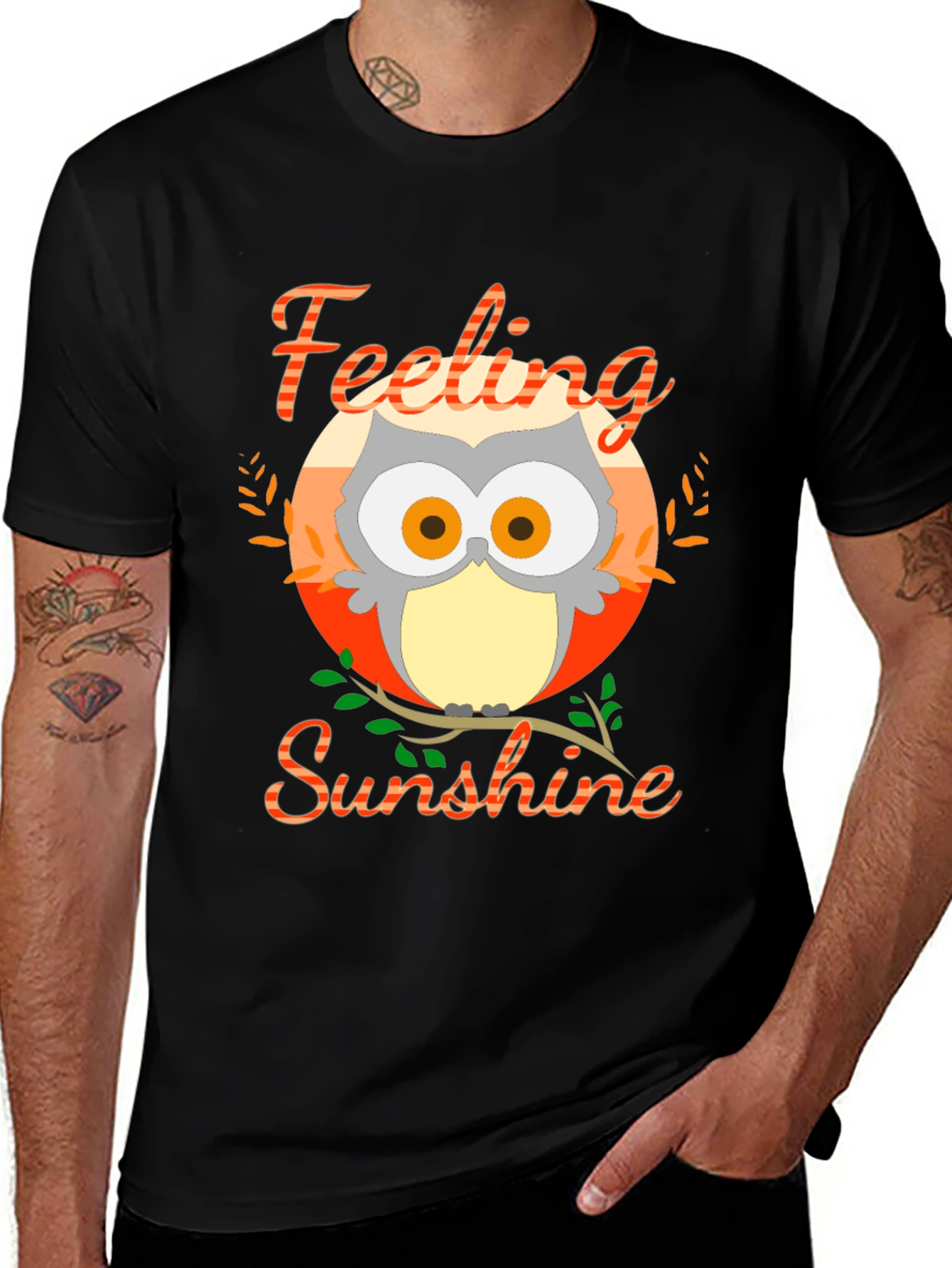 Feeling Sunshine Owl Graphic T-Shirt