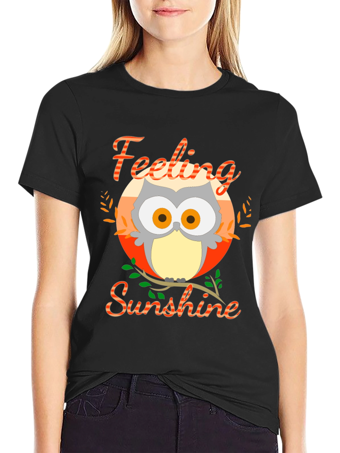 Feeling Sunshine Owl Graphic T-Shirt