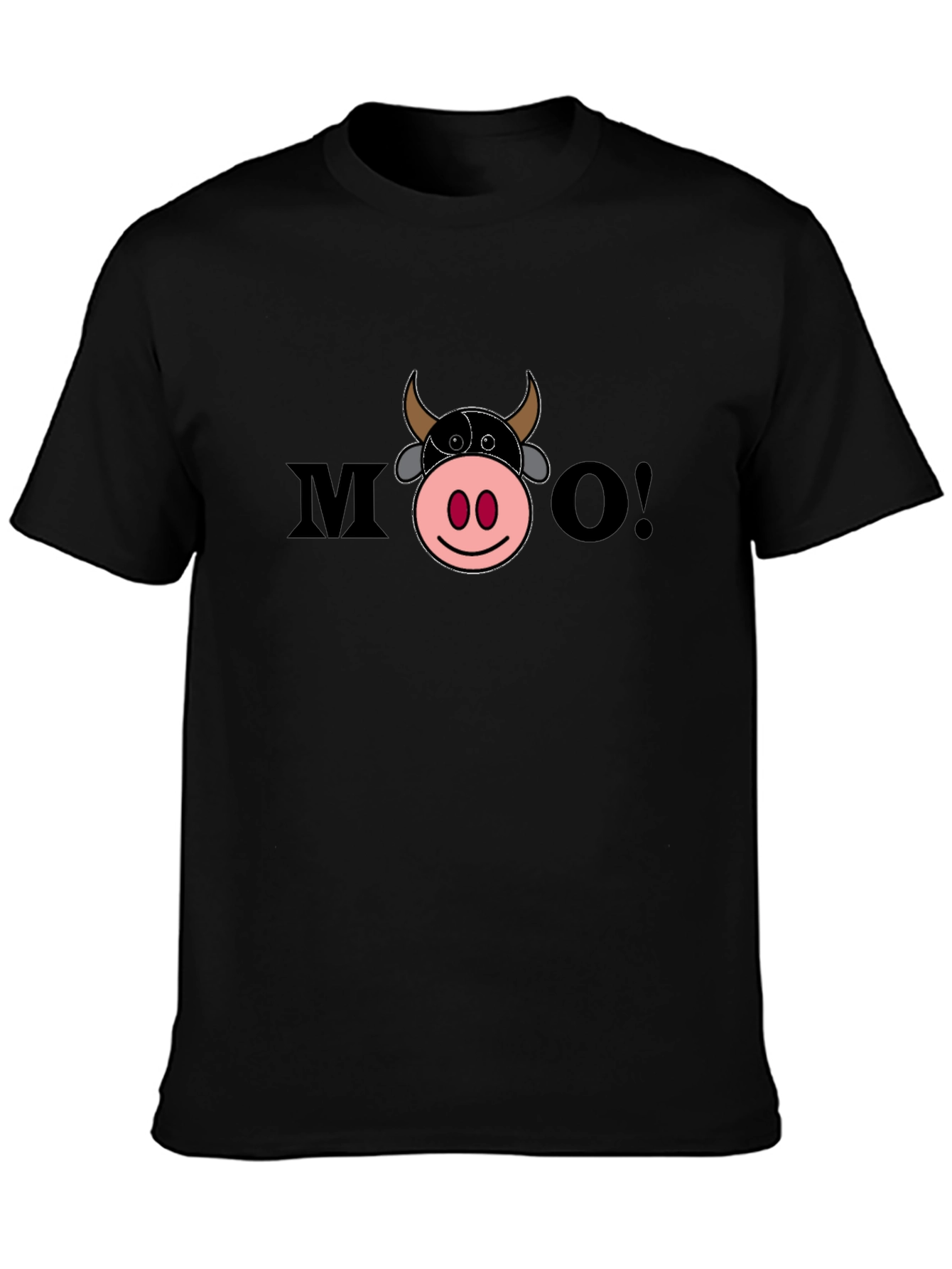 Moo Graphic Tee - Black Unisex Cotton T-Shirt