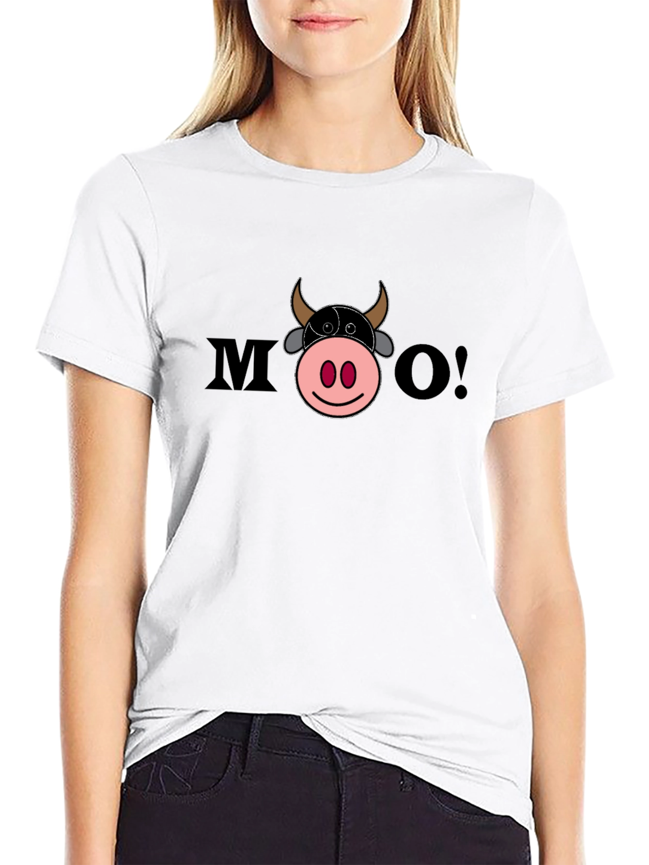 Moo Graphic Tee - Black Unisex Cotton T-Shirt