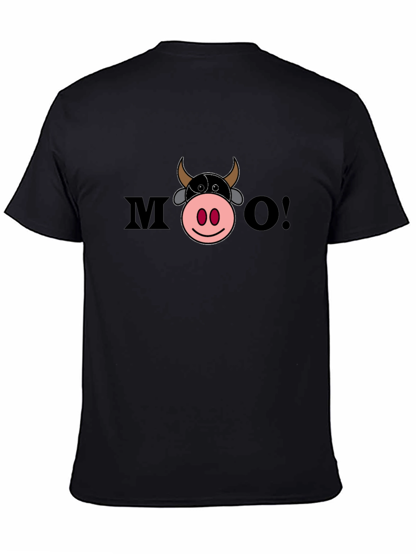 Moo Graphic Tee - Black Unisex Cotton T-Shirt