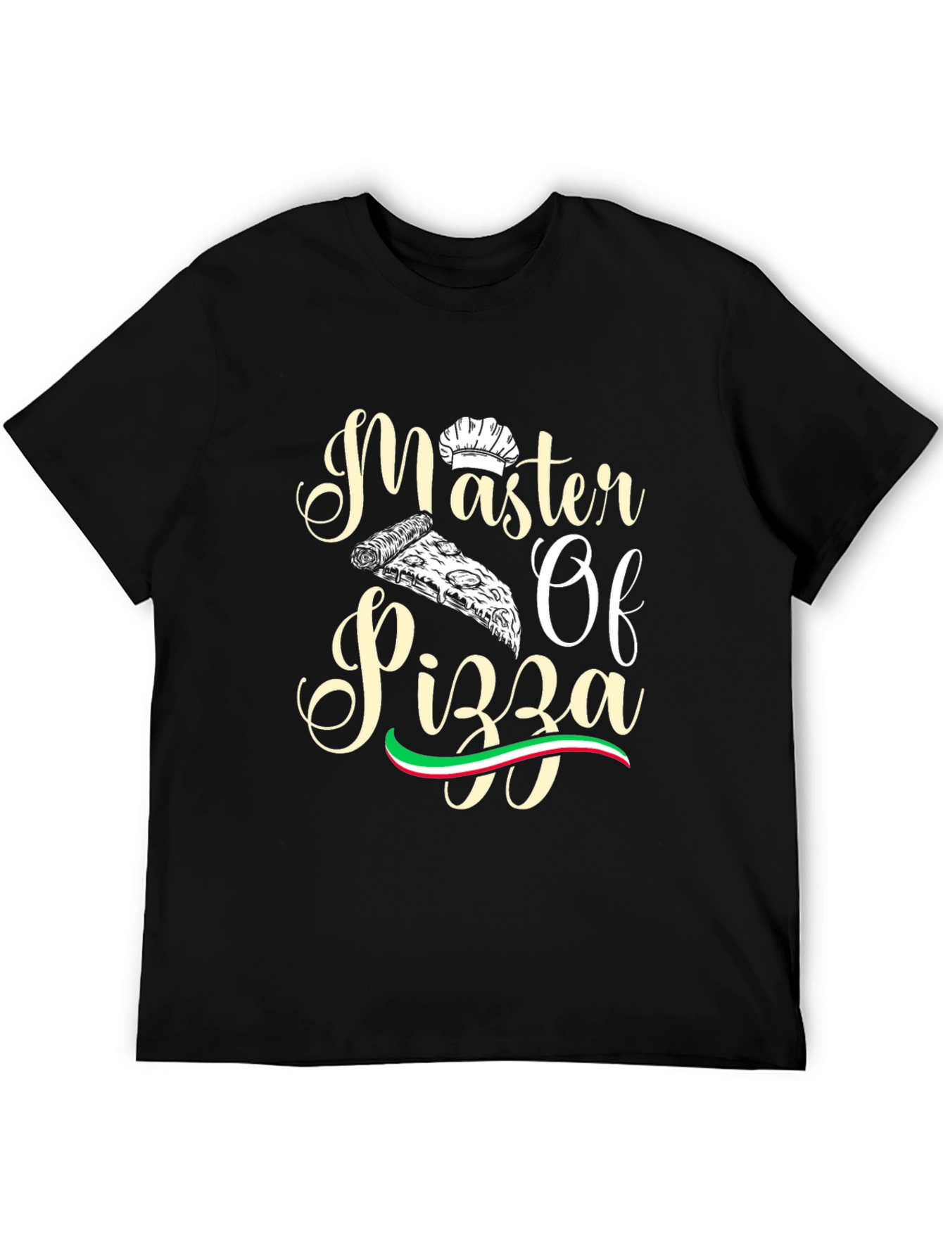 Master of Pizza Graphic T-Shirt Black