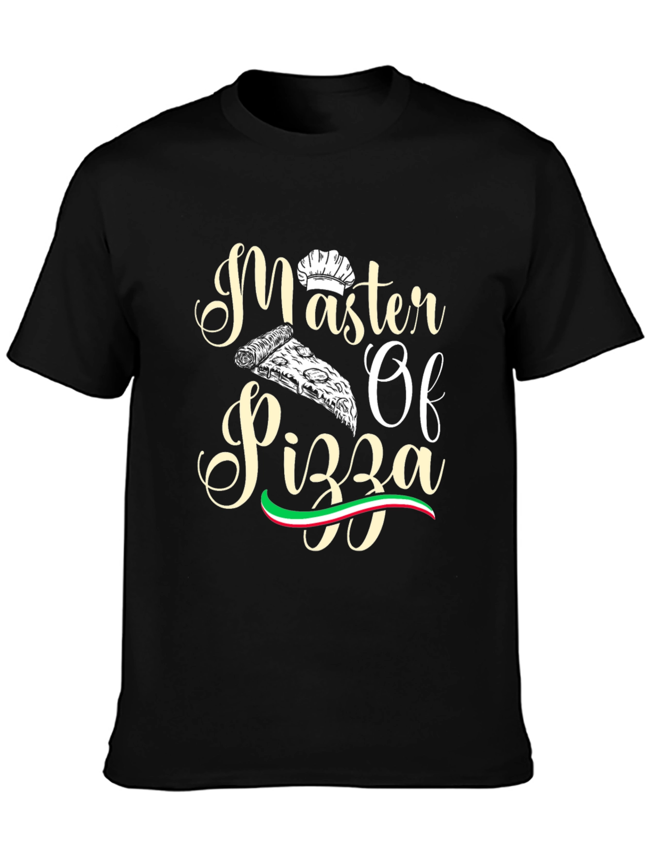 Master of Pizza Graphic T-Shirt Black